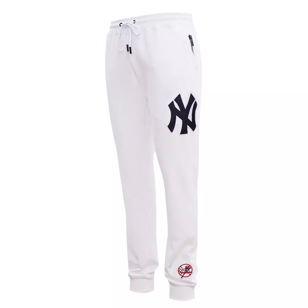 Pro Standard Men's MLB New York Yankees Classic Chenille Joggers - WHITE