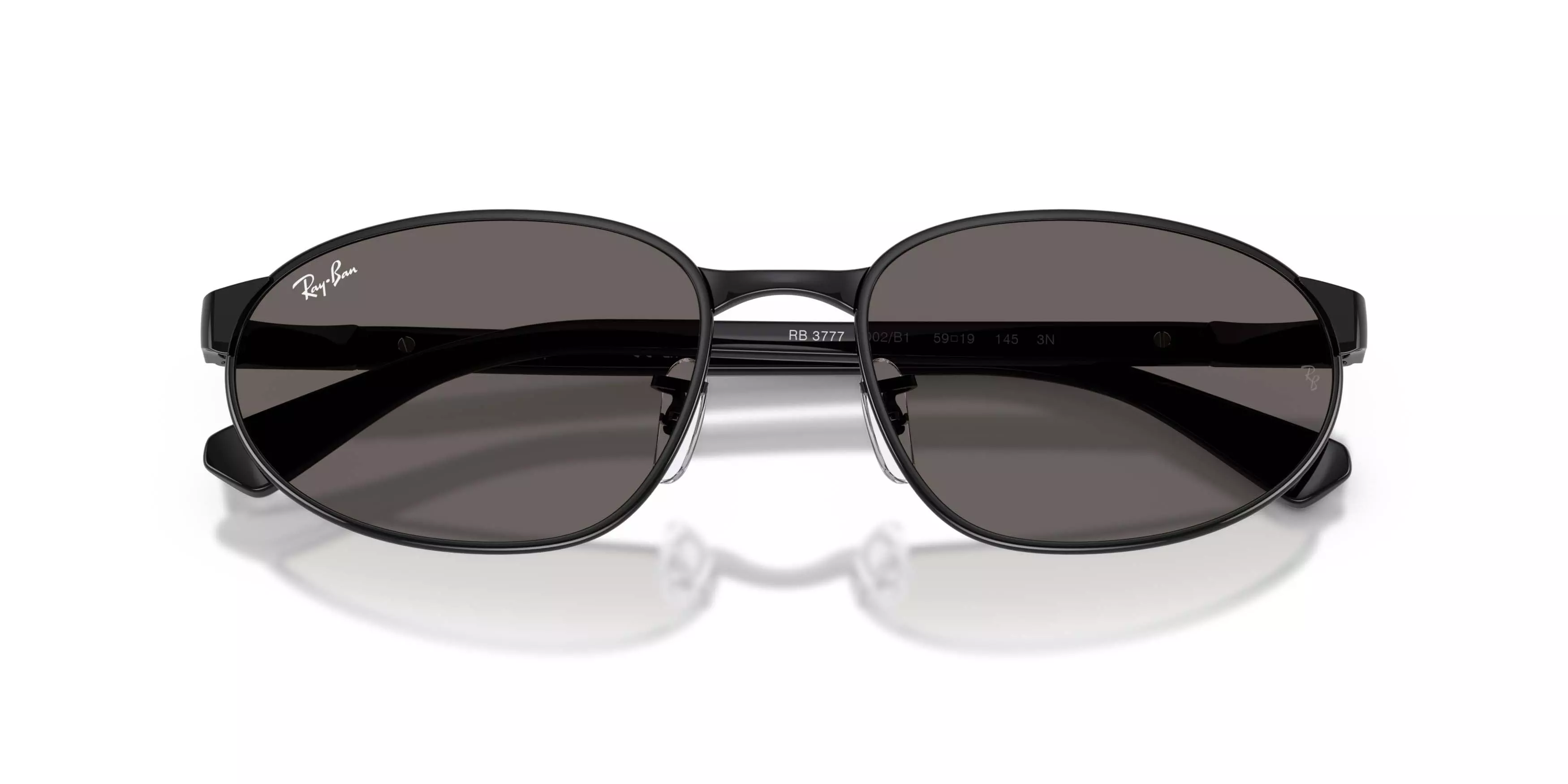 Ray-Ban RB3777 Dark Grey Sunglasses &ndash; Polished Black - BLACK/GREY
