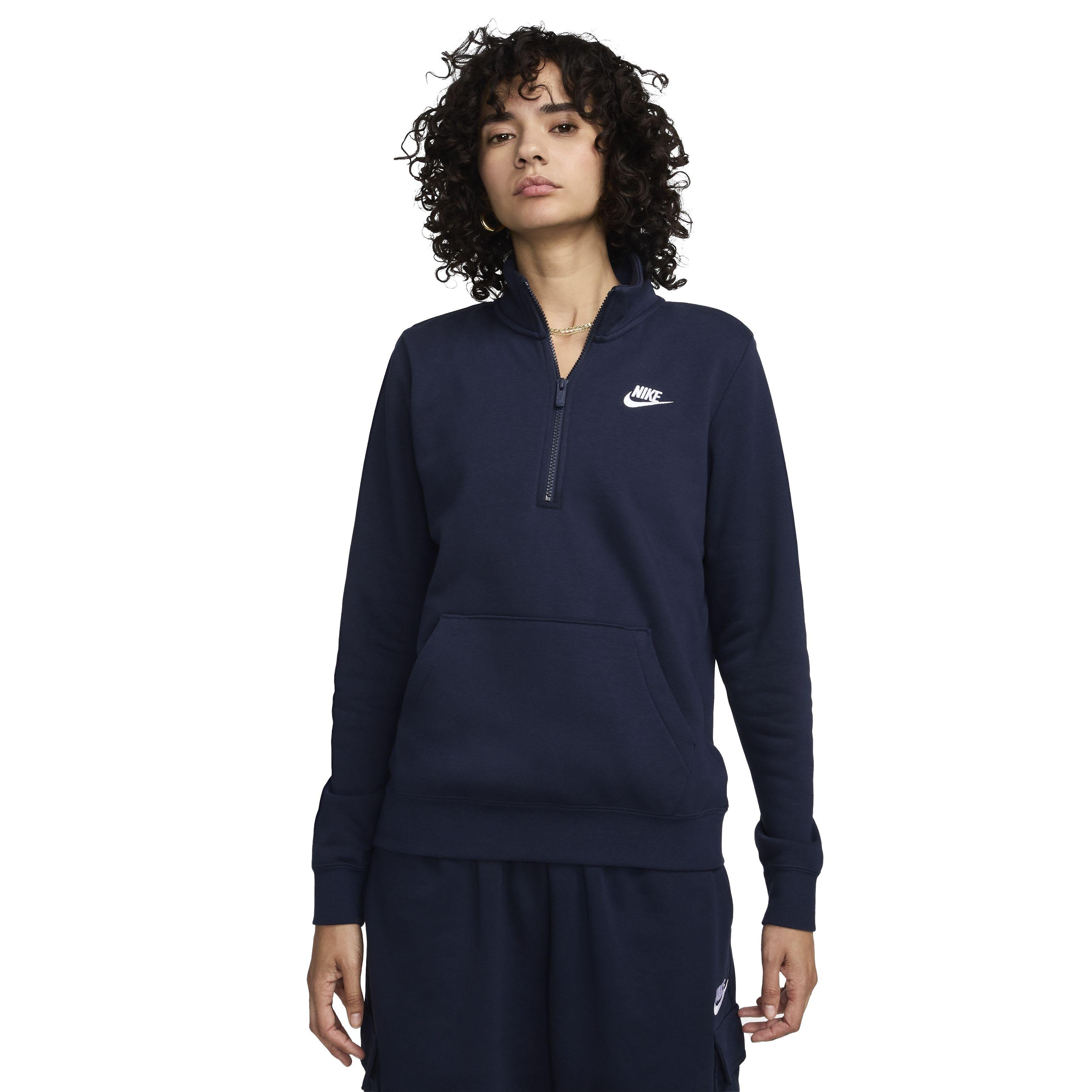 Nike Women's Sportswear Club Fleece 1/2 Zip Sweatshirt - BLUE Thumbnail View 1