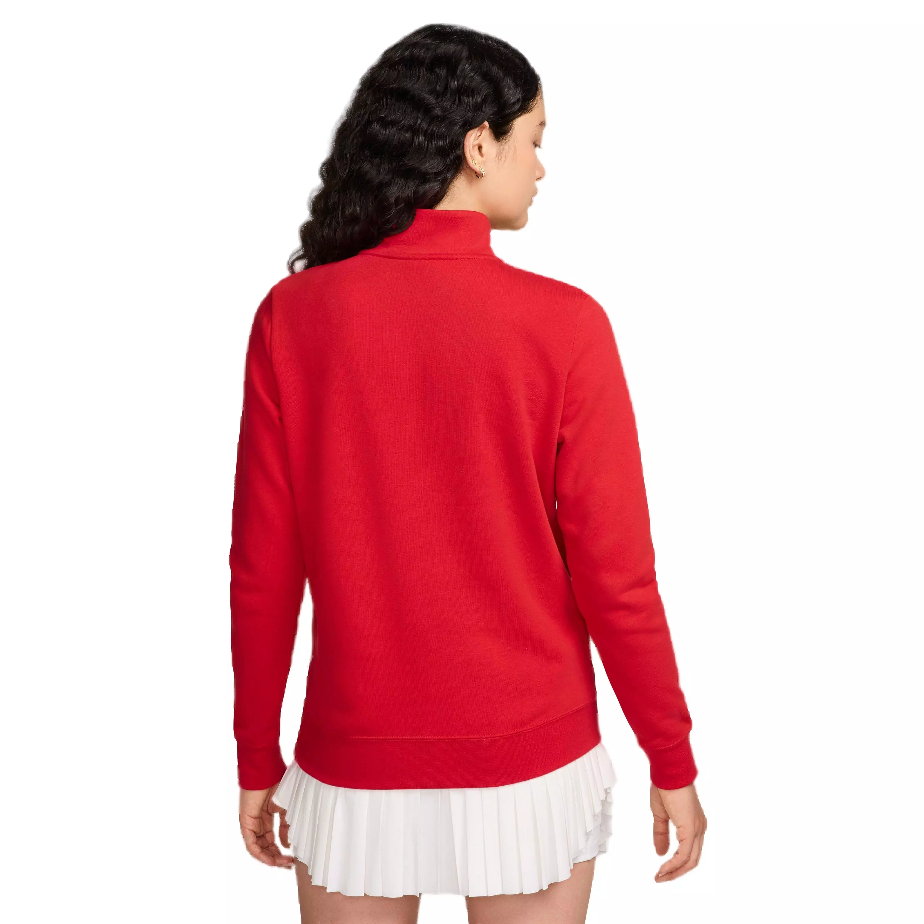 Nike Women's Sportswear Club Fleece 1/2 Zip Sweatshirt - RED