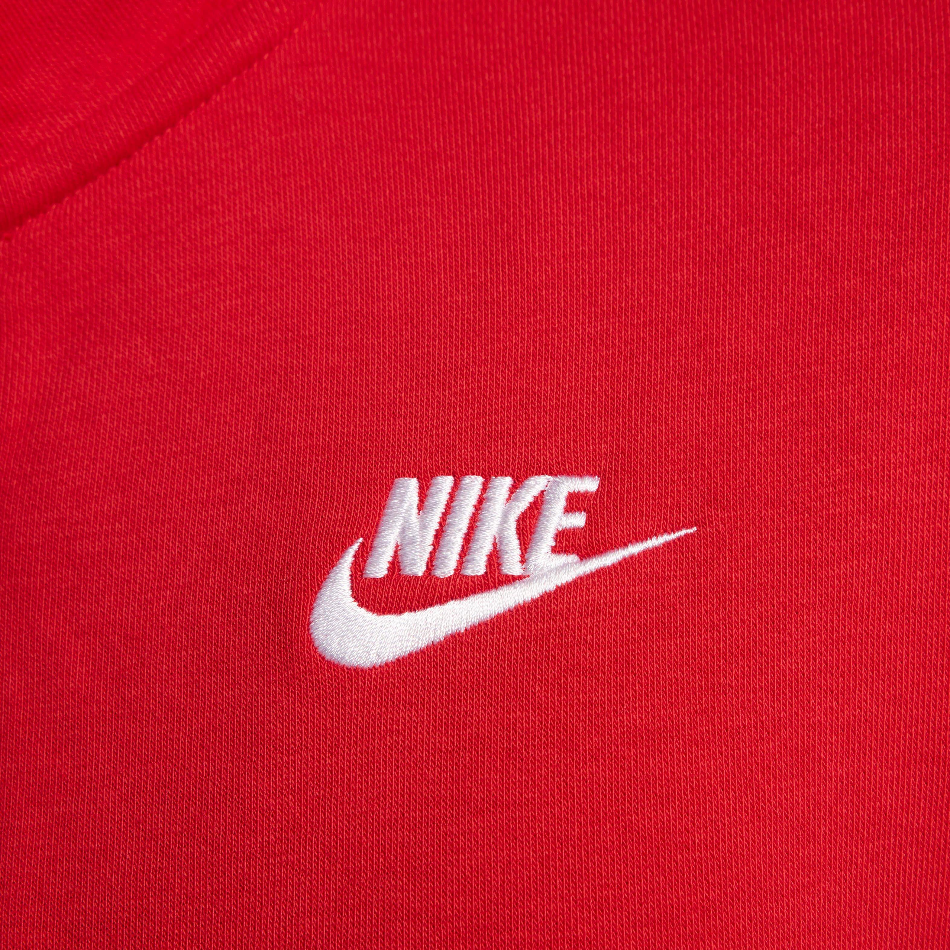 Nike Women's Sportswear Club Fleece 1/2 Zip Sweatshirt - RED Thumbnail View 4