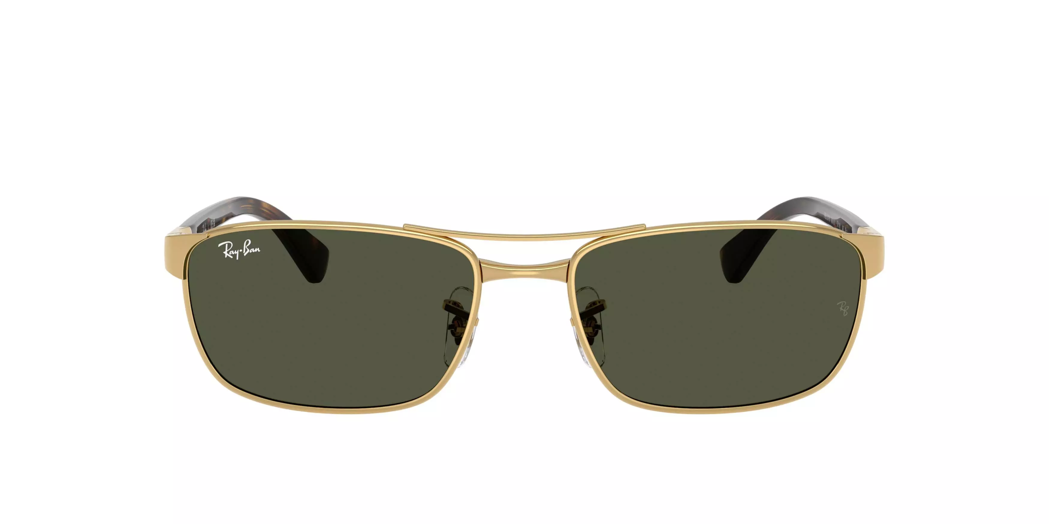 Ray-Ban RB3778 Green Sunglasses &ndash; Polished Arista Gold - GOLD/GREEN