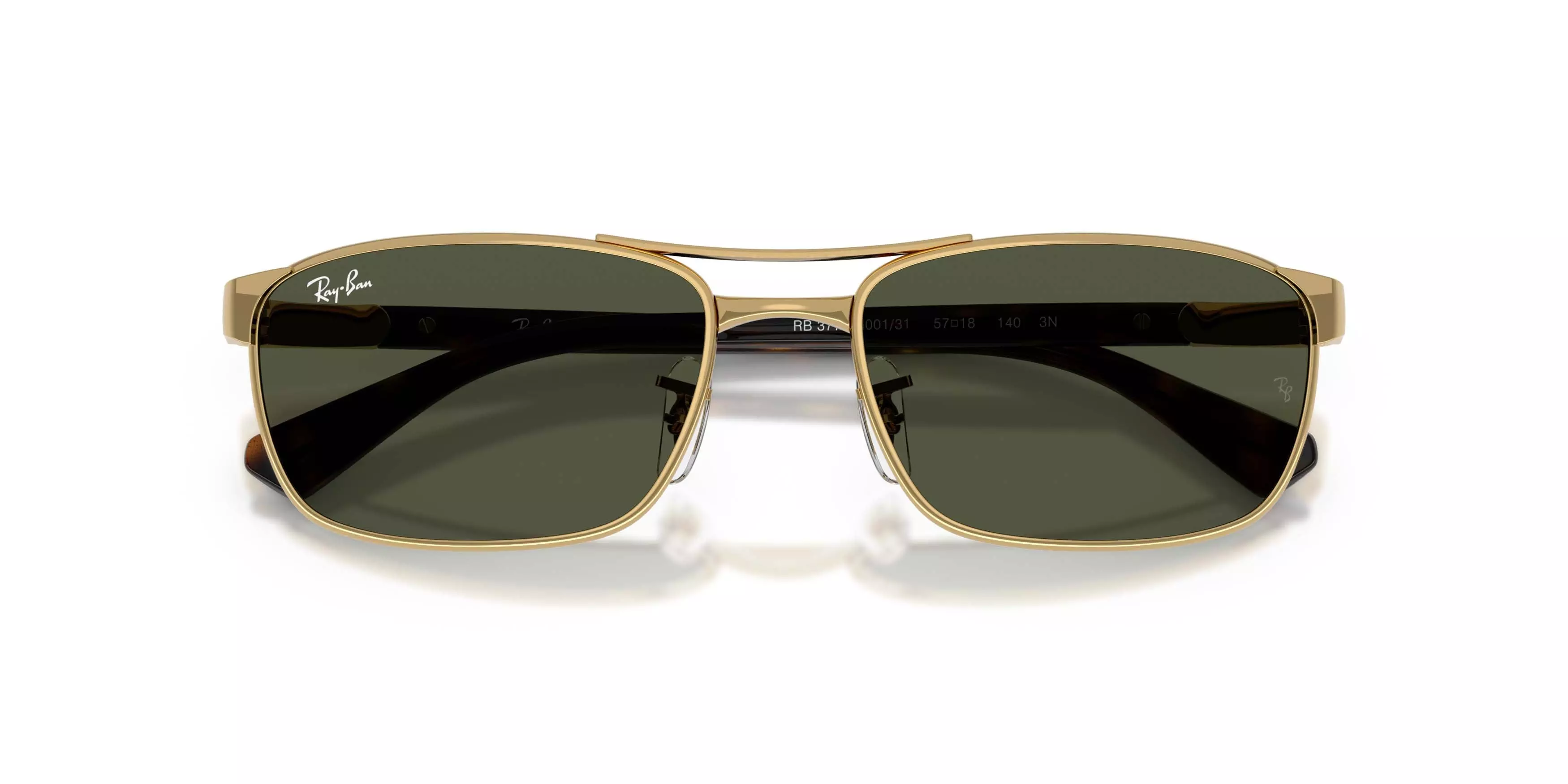 Ray-Ban RB3778 Green Sunglasses &ndash; Polished Arista Gold - GOLD/GREEN