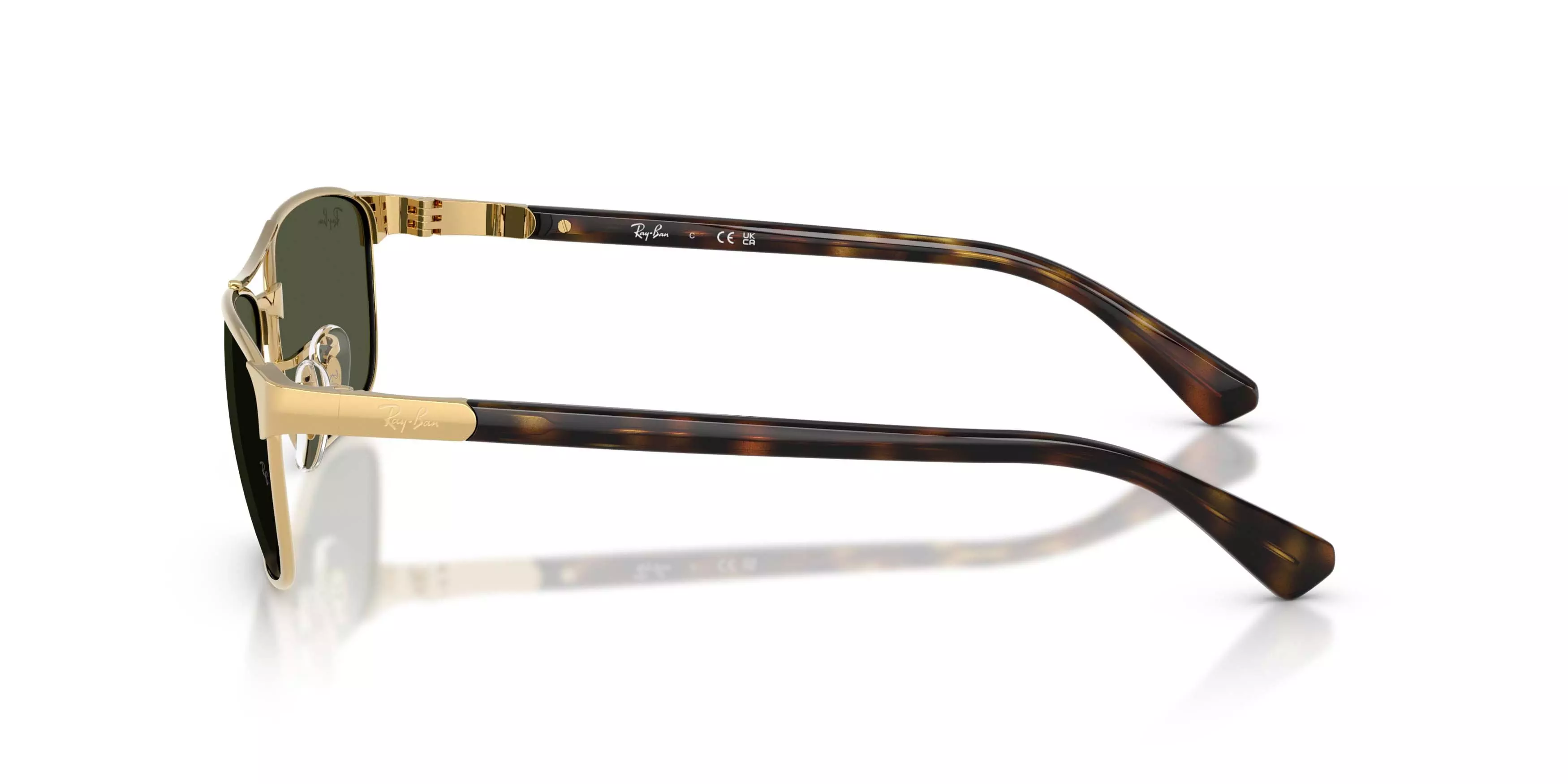 Ray-Ban RB3778 Green Sunglasses &ndash; Polished Arista Gold - GOLD/GREEN