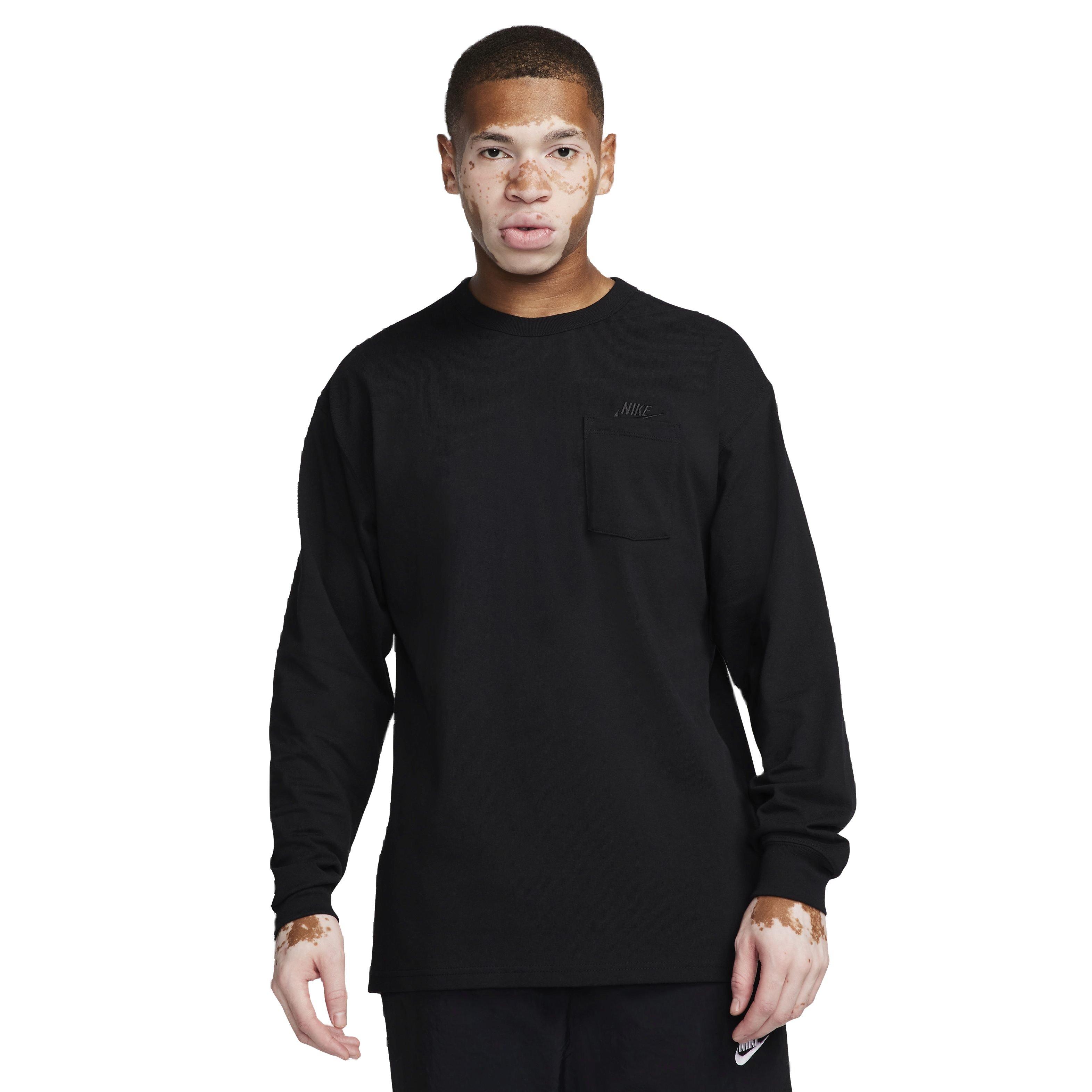 Nike Men's Sportswear Premium Essentials Long-Sleeve Pocket T-Shirt - BLACK Thumbnail View 1