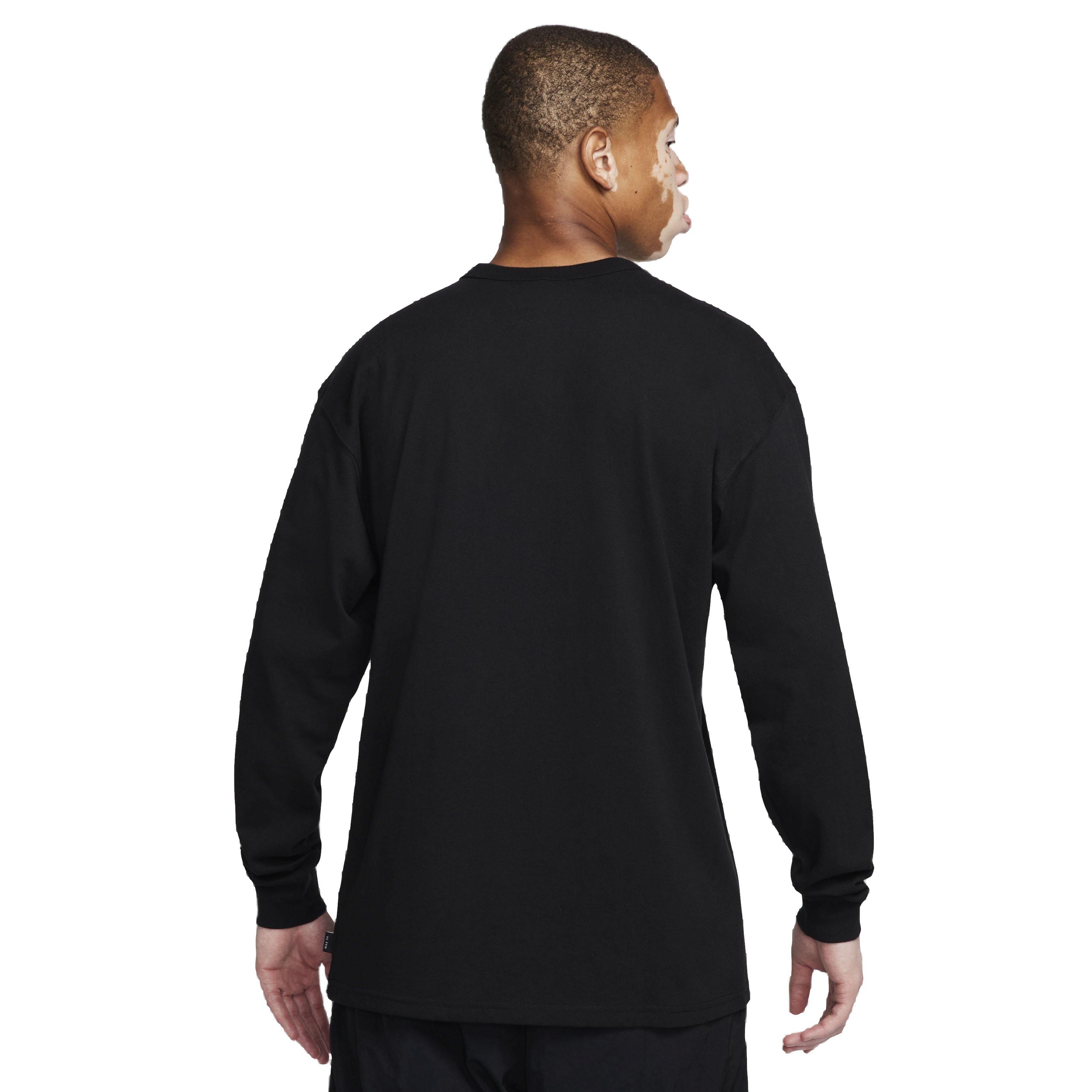 Nike Men's Sportswear Premium Essentials Long-Sleeve Pocket Tee - BLACK Thumbnail View 2