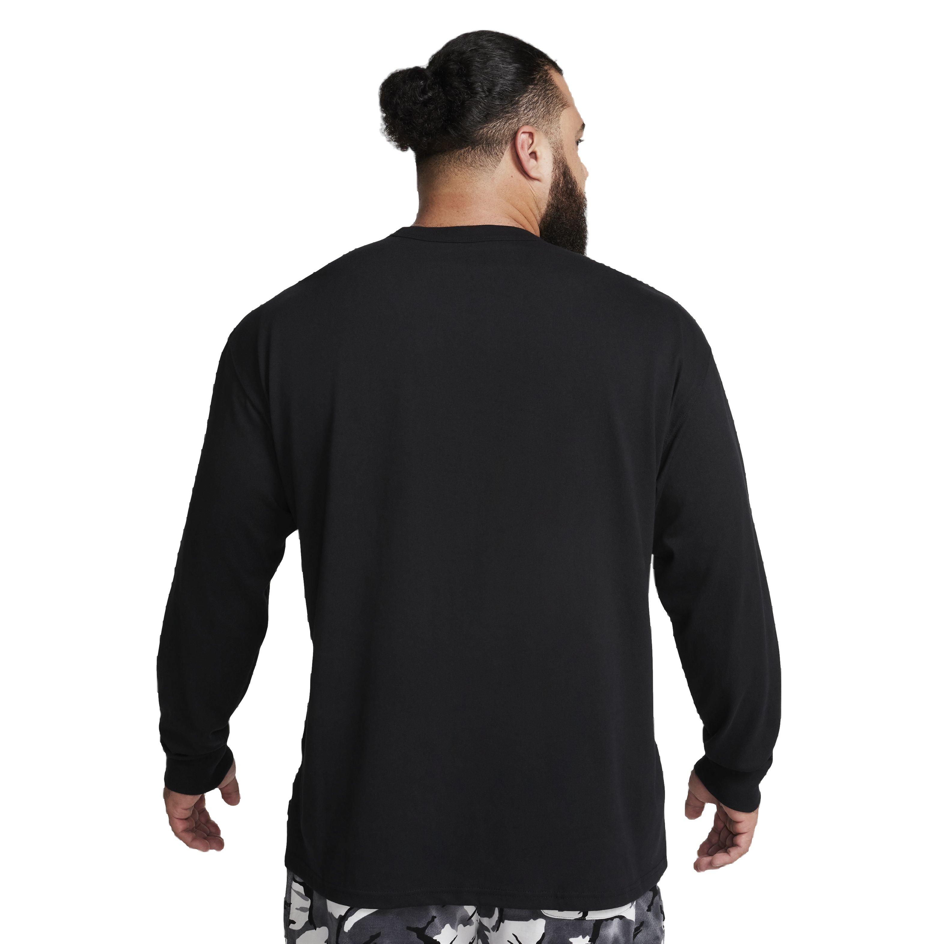 Nike Men's Sportswear Premium Essentials Long-Sleeve Pocket T-Shirt - BLACK Thumbnail View 7