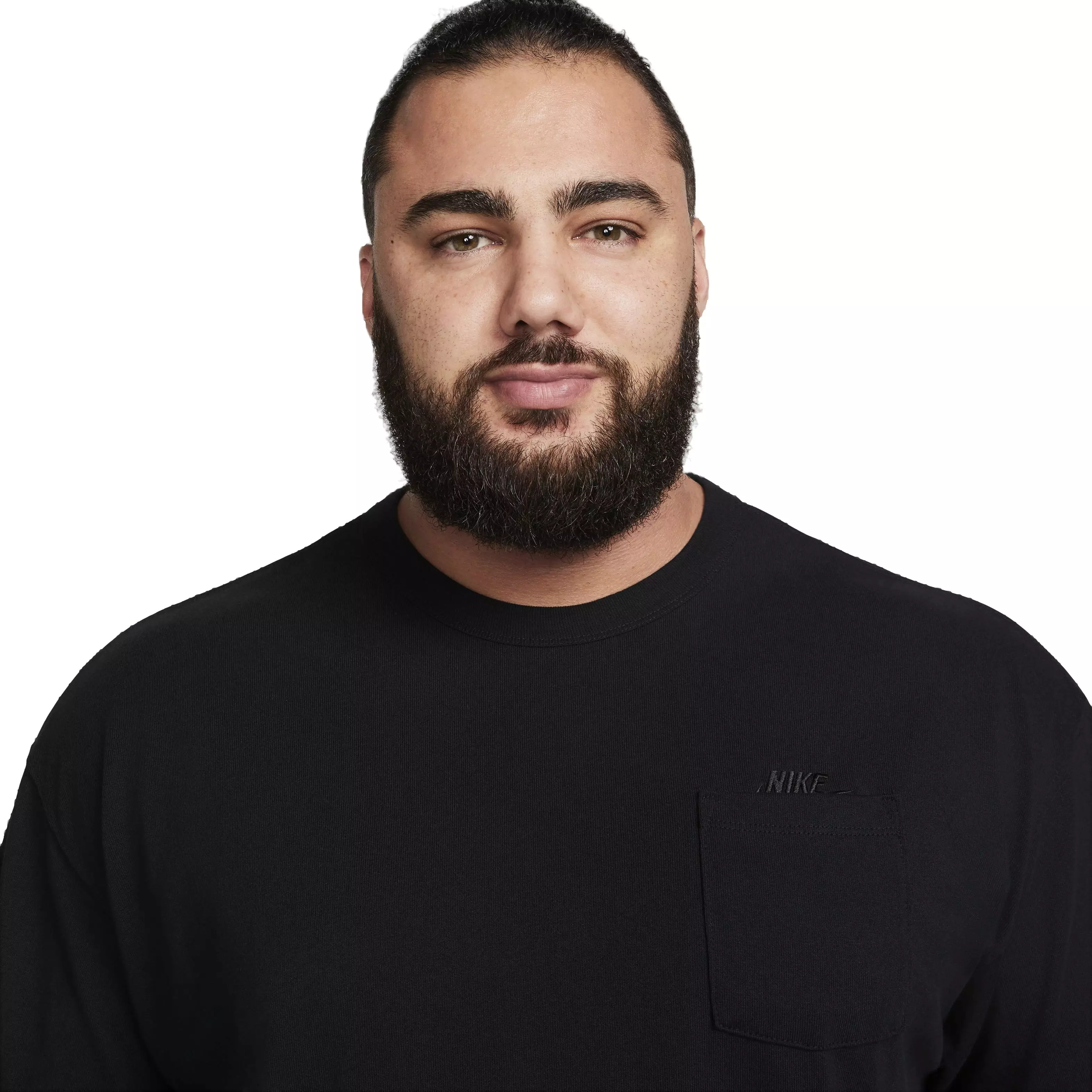 Nike Men's Sportswear Premium Essentials Long-Sleeve Pocket Tee - BLACK