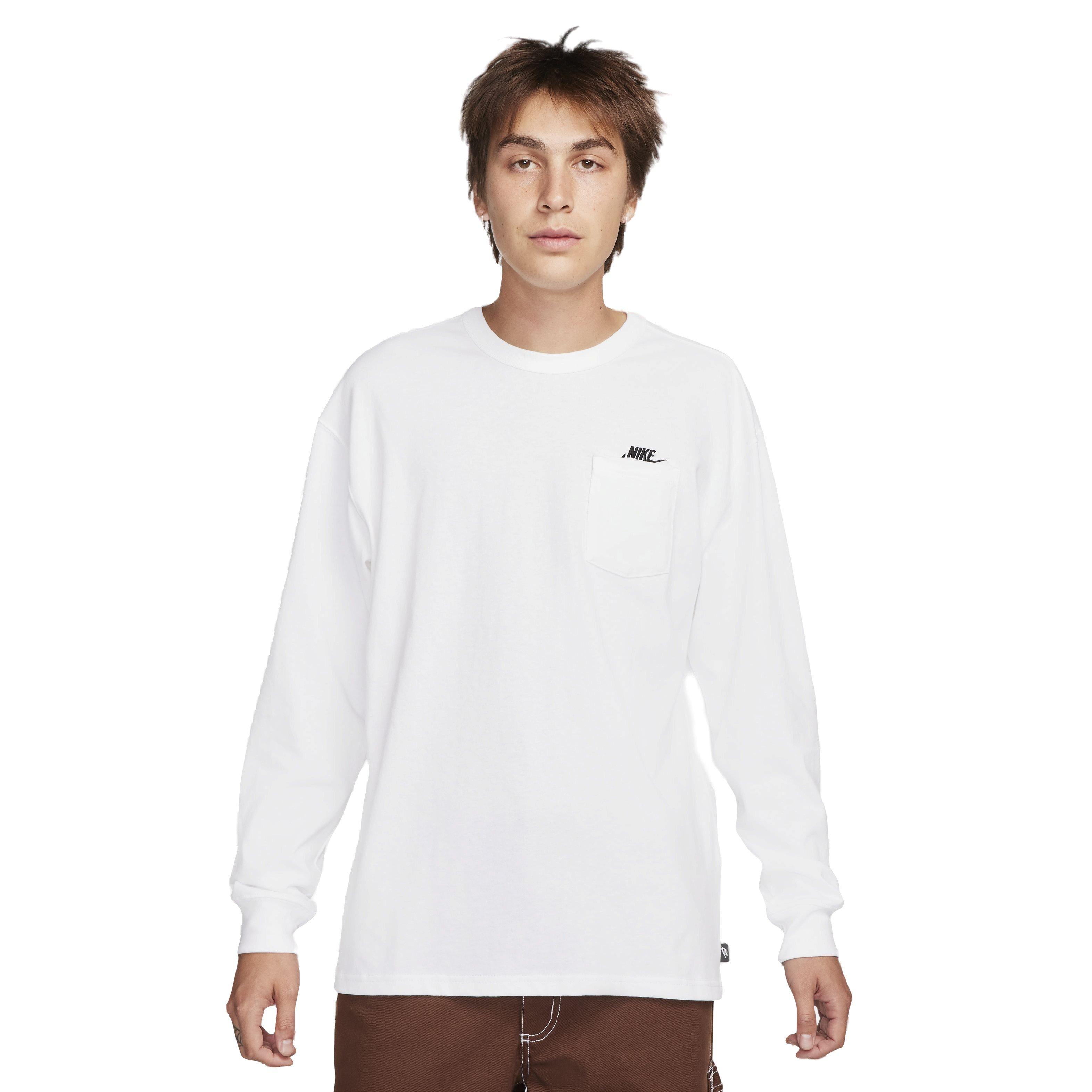 Nike Men's Sportswear Premium Essentials Long-Sleeve Pocket Tee - WHITE Thumbnail View 1