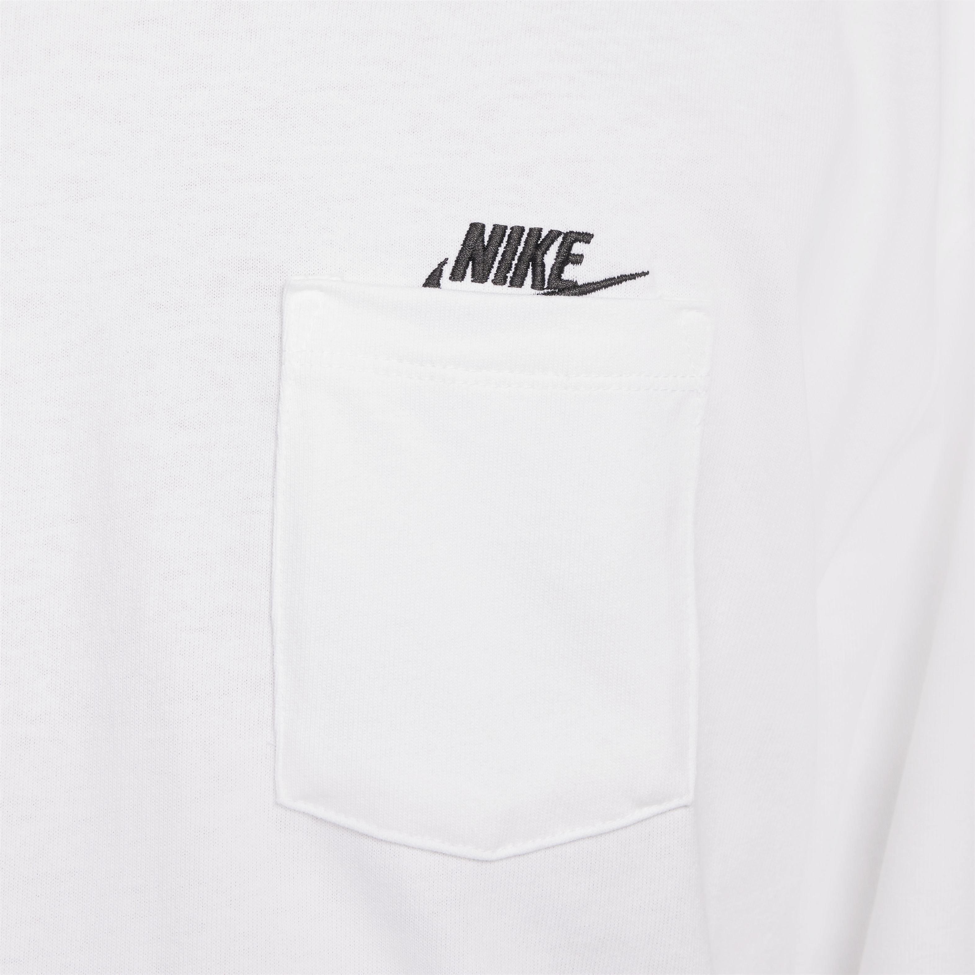Nike Men's Sportswear Premium Essentials Long-Sleeve Pocket T-Shirt - WHITE Thumbnail View 4