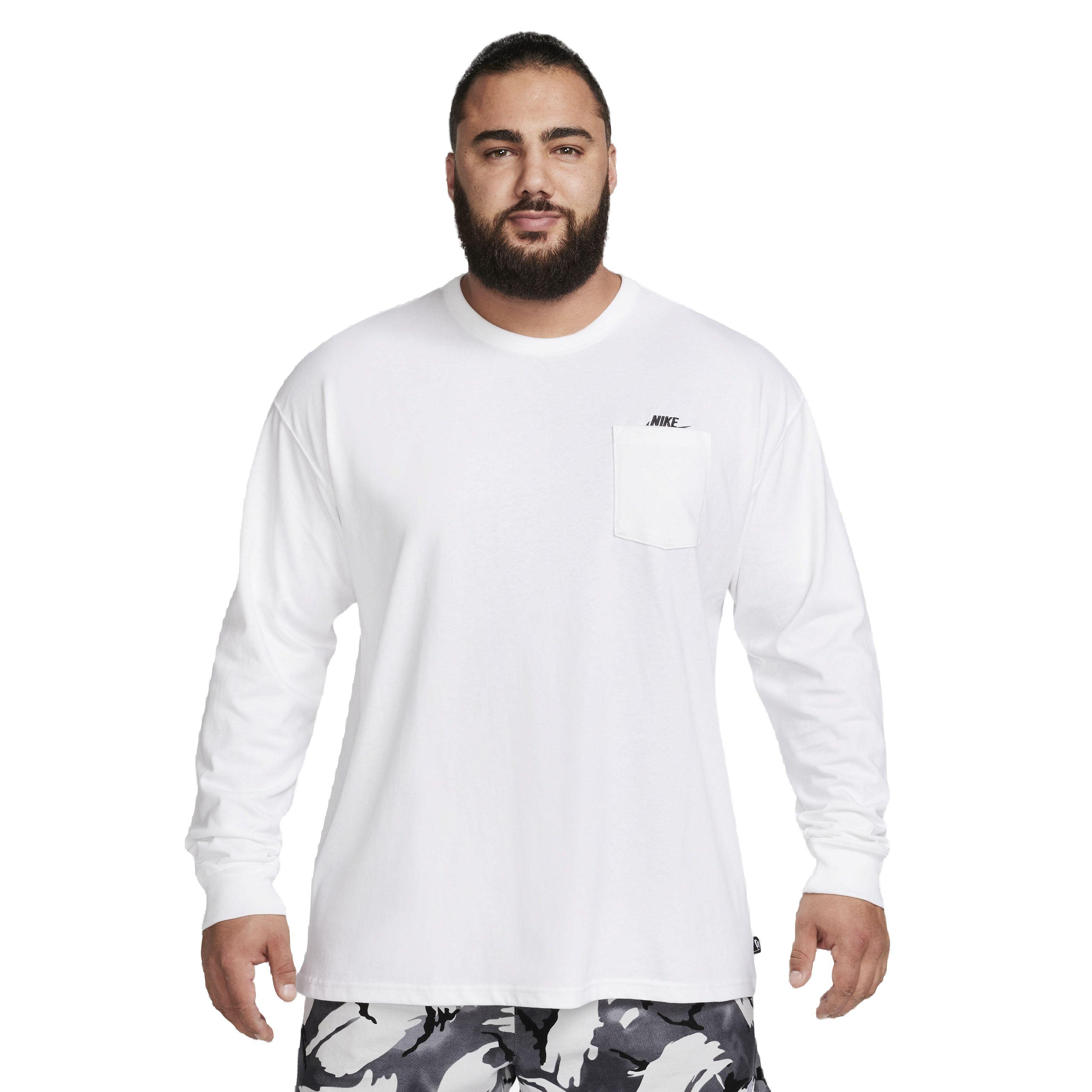 Nike Men's Sportswear Premium Essentials Long-Sleeve Pocket Tee - WHITE Thumbnail View 7