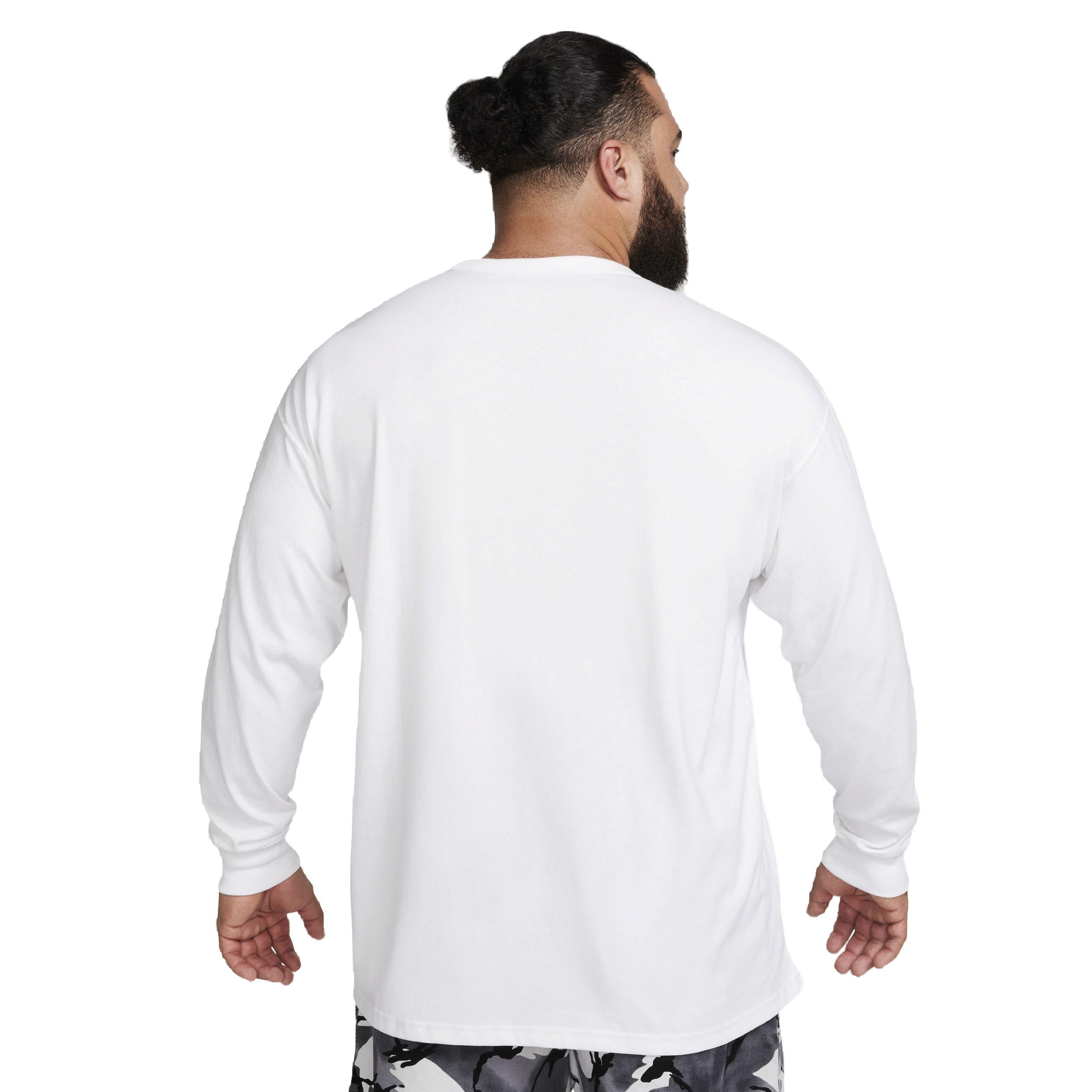 Nike Men's Sportswear Premium Essentials Long-Sleeve Pocket Tee - WHITE Thumbnail View 8