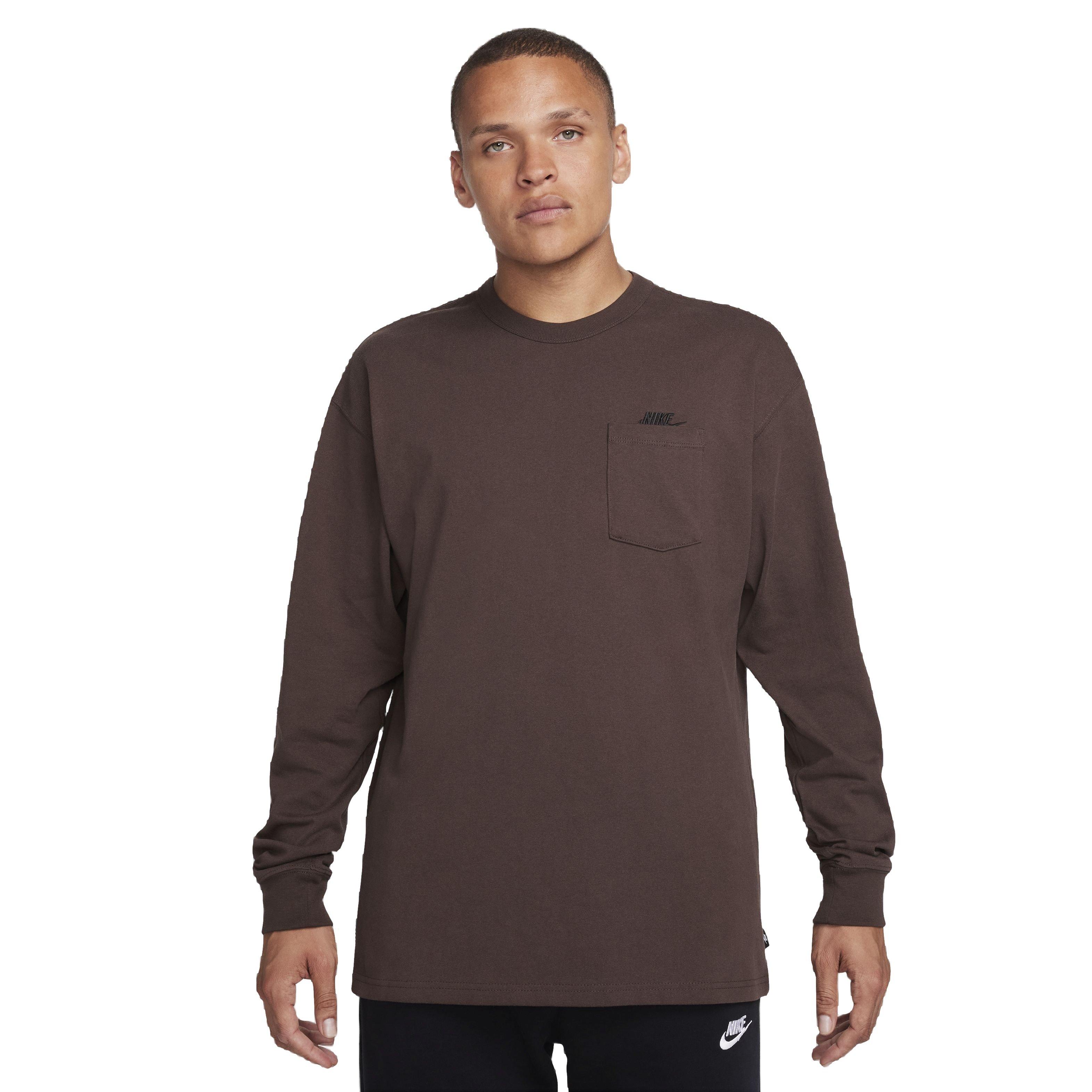 Nike Men's Sportswear Premium Essentials Long-Sleeve Pocket Tee - BROWN Thumbnail View 1
