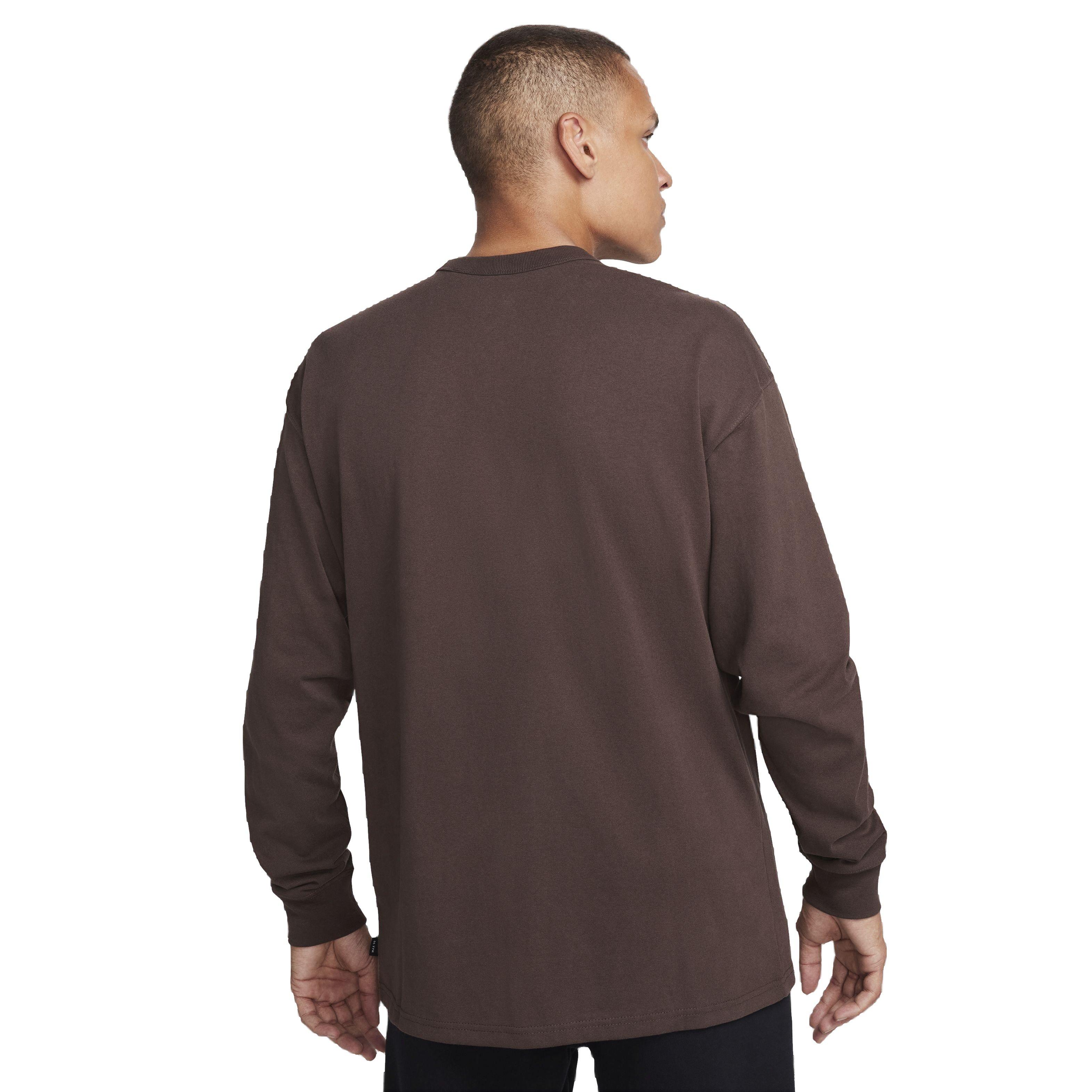 Nike Men's Sportswear Premium Essentials Long-Sleeve Pocket T-Shirt - BROWN Thumbnail View 2