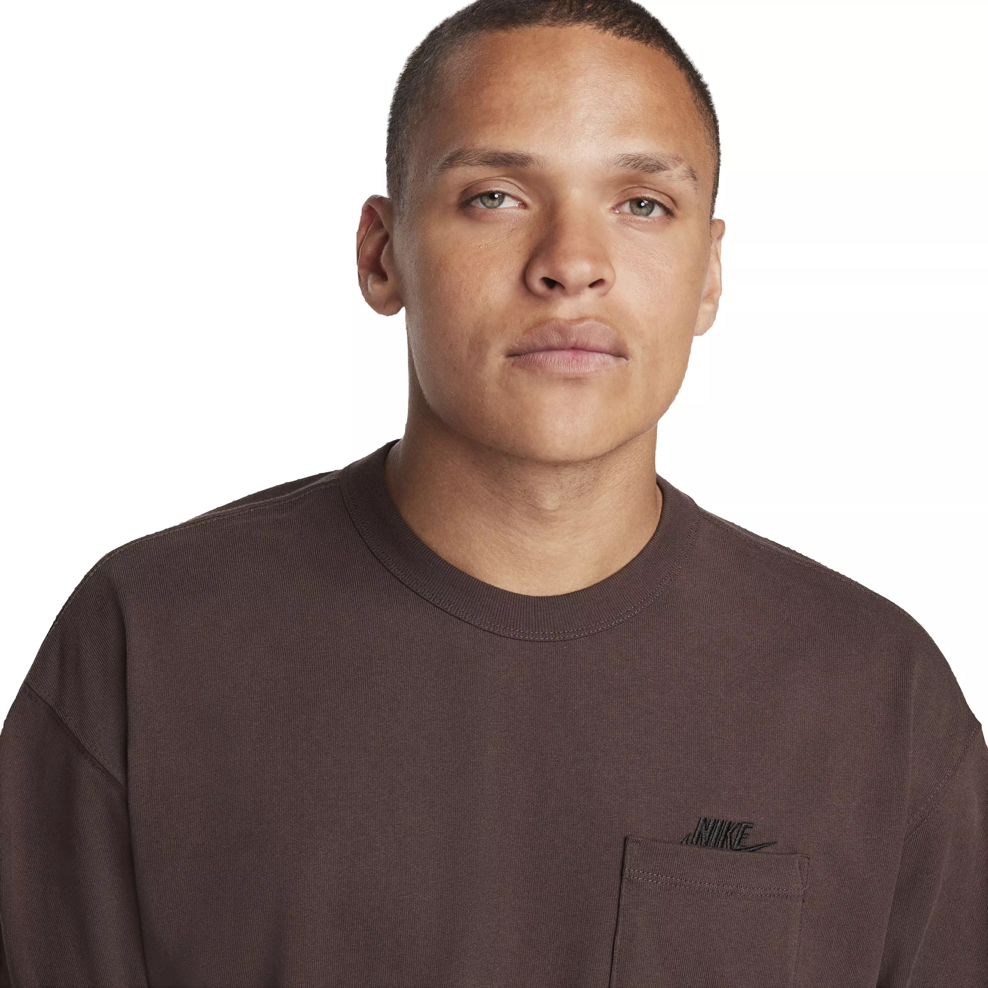 Nike Men's Sportswear Premium Essentials Long-Sleeve Pocket Tee - BROWN