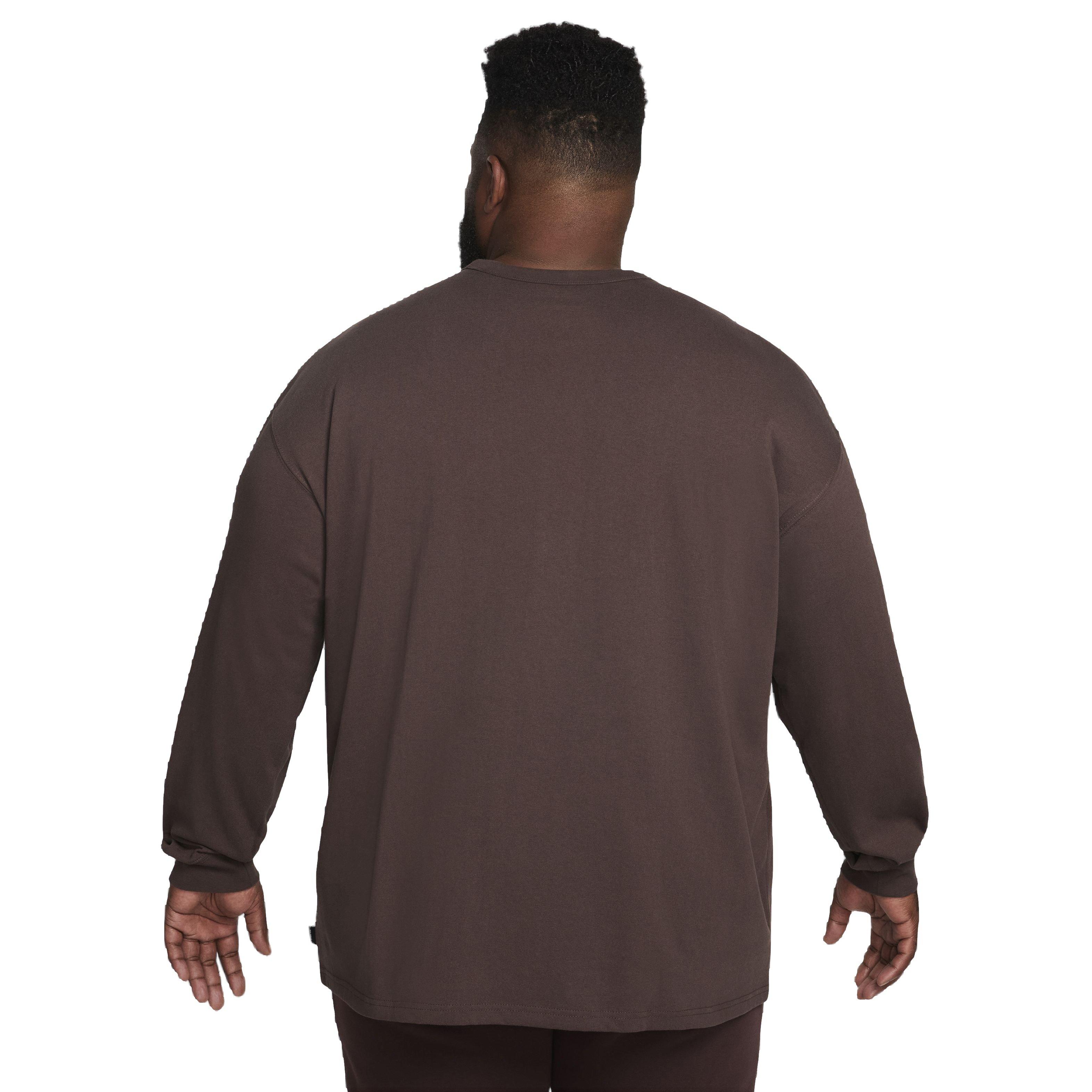 Nike Men's Sportswear Premium Essentials Long-Sleeve Pocket Tee - BROWN Thumbnail View 8