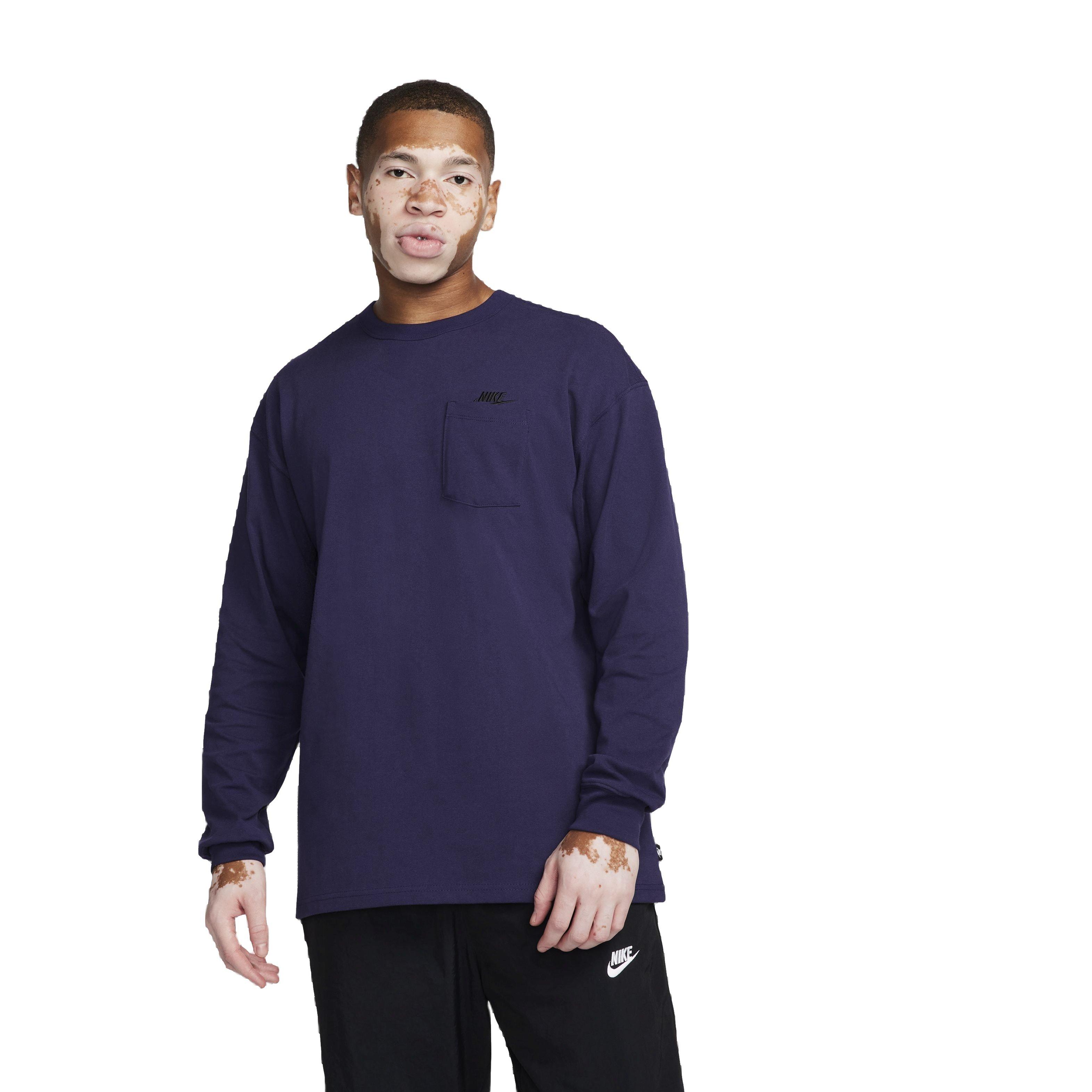 Nike Men's Sportswear Premium Essentials Long-Sleeve Pocket T-Shirt - PURPLE Thumbnail View 1