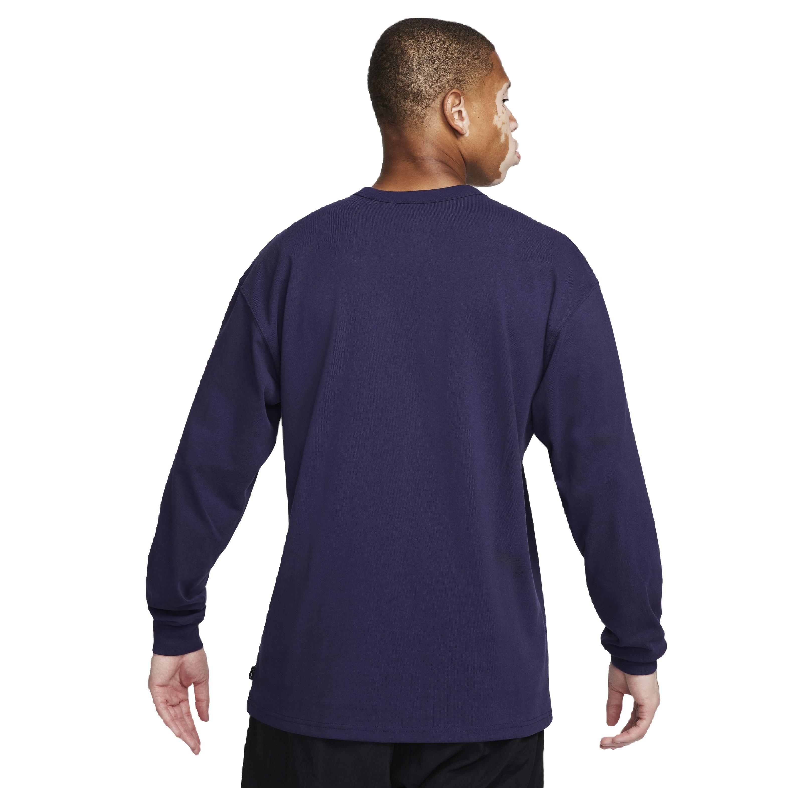 Nike Men's Sportswear Premium Essentials Long-Sleeve Pocket Tee - PURPLE Thumbnail View 2