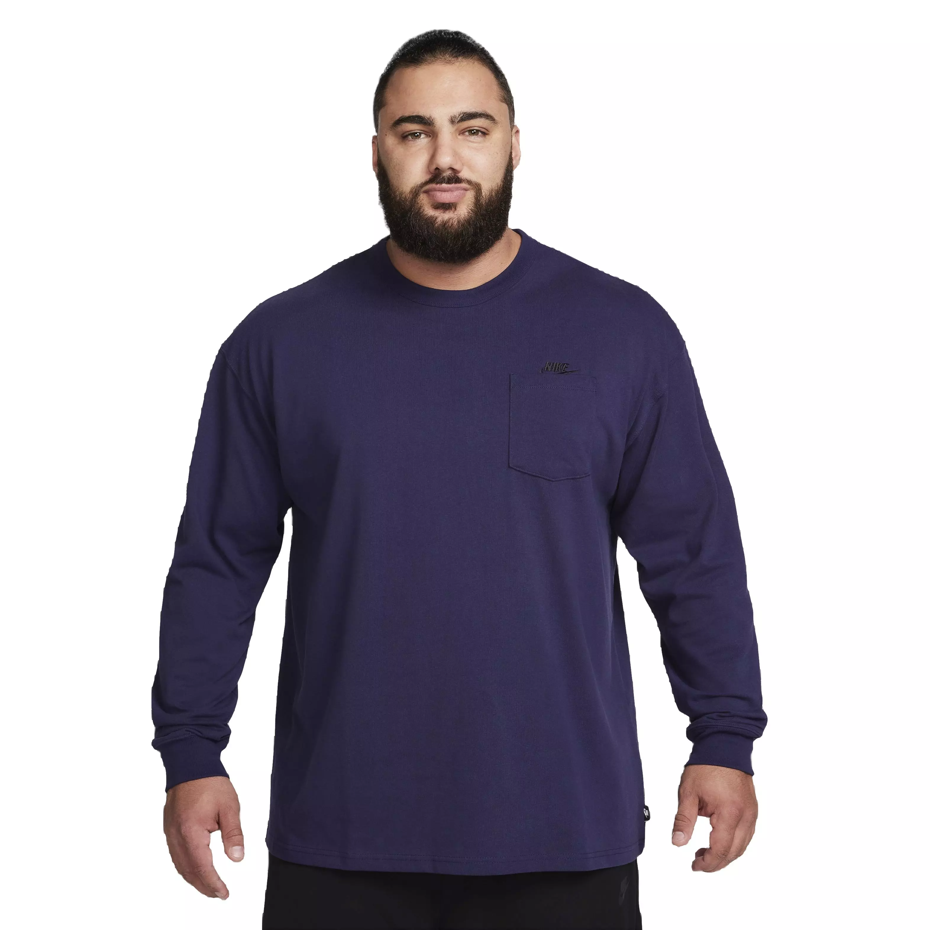 Nike Men's Sportswear Premium Essentials Long-Sleeve Pocket Tee - PURPLE