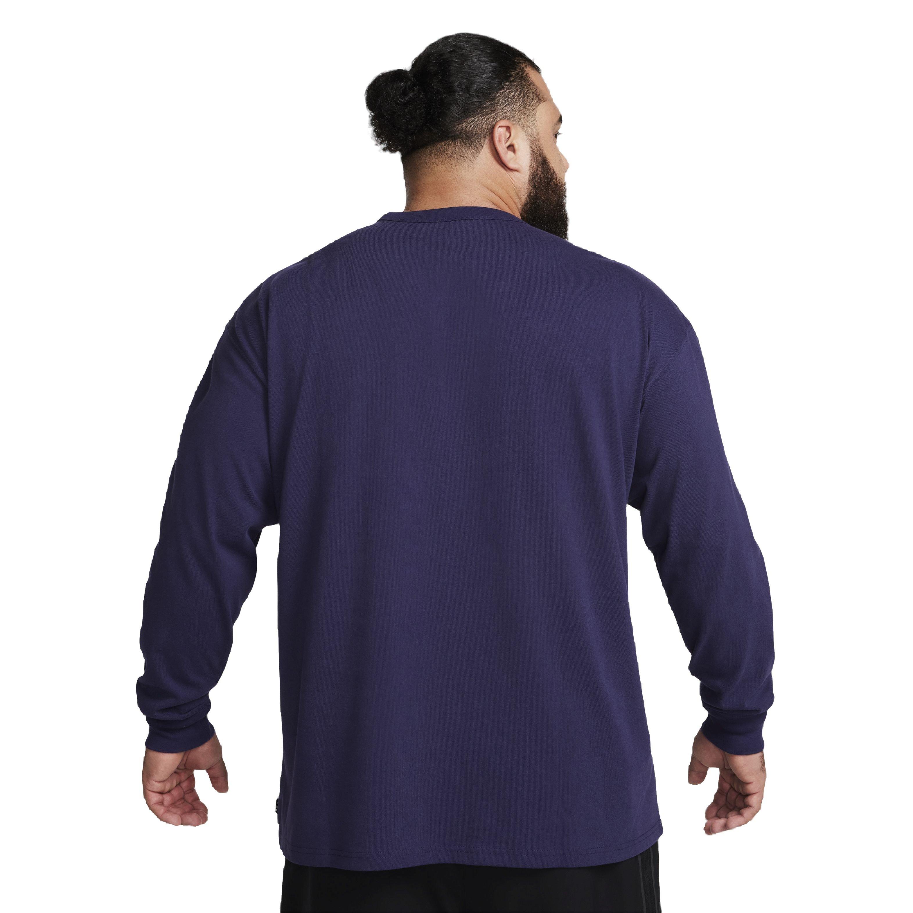 Nike Men's Sportswear Premium Essentials Long-Sleeve Pocket Tee - PURPLE Thumbnail View 8
