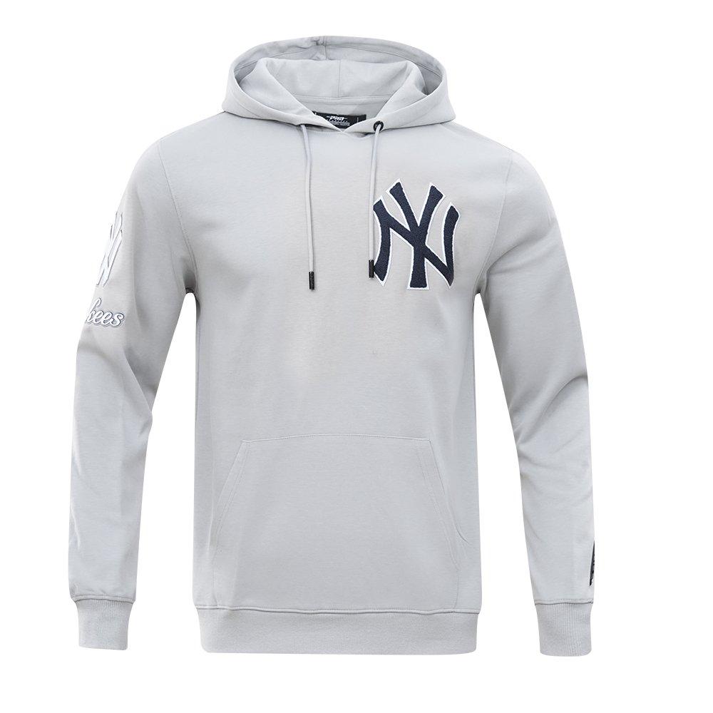 Pro Standard Men's MLB New York Yankees Chenille Pullover Hoodie - GREY Thumbnail View 1