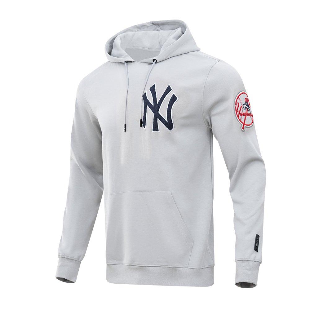 Pro Standard Men's MLB New York Yankees Chenille Pullover Hoodie - GREY Thumbnail View 3