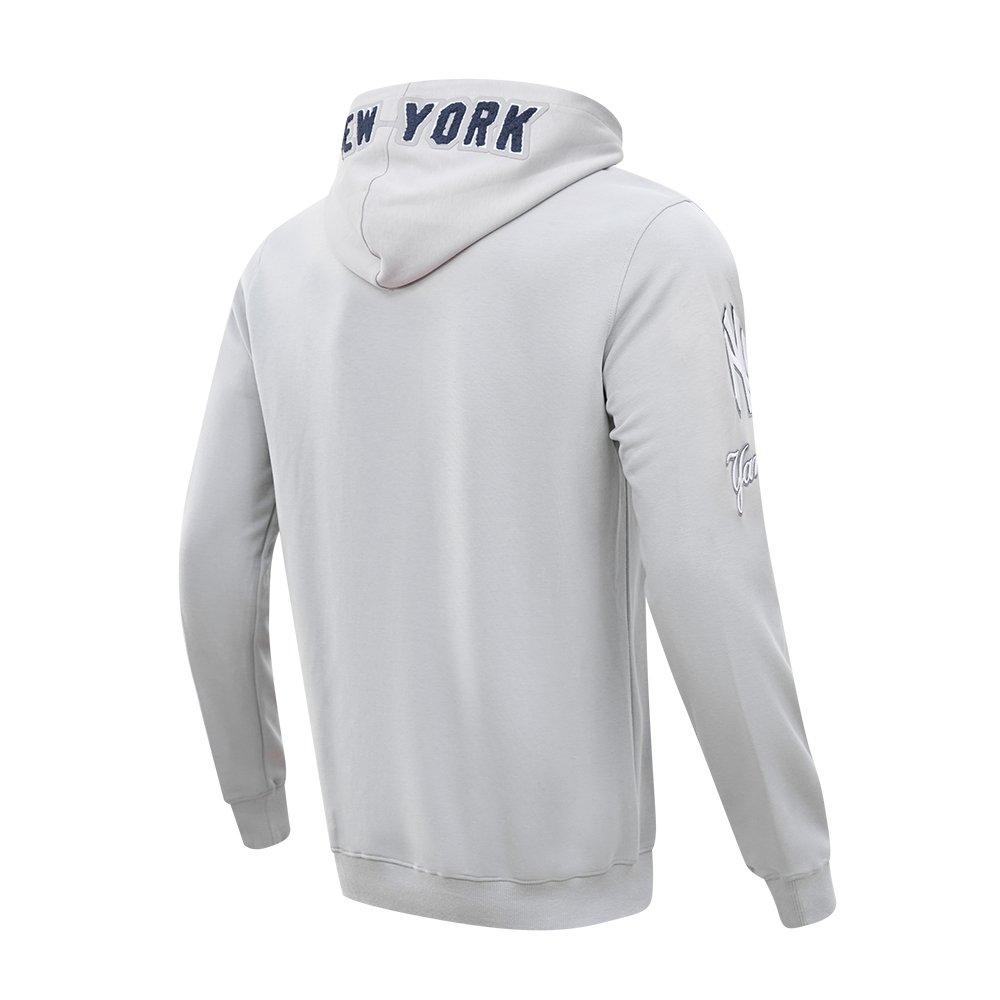 Pro Standard Men's MLB New York Yankees Chenille Pullover Hoodie - GREY Thumbnail View 4