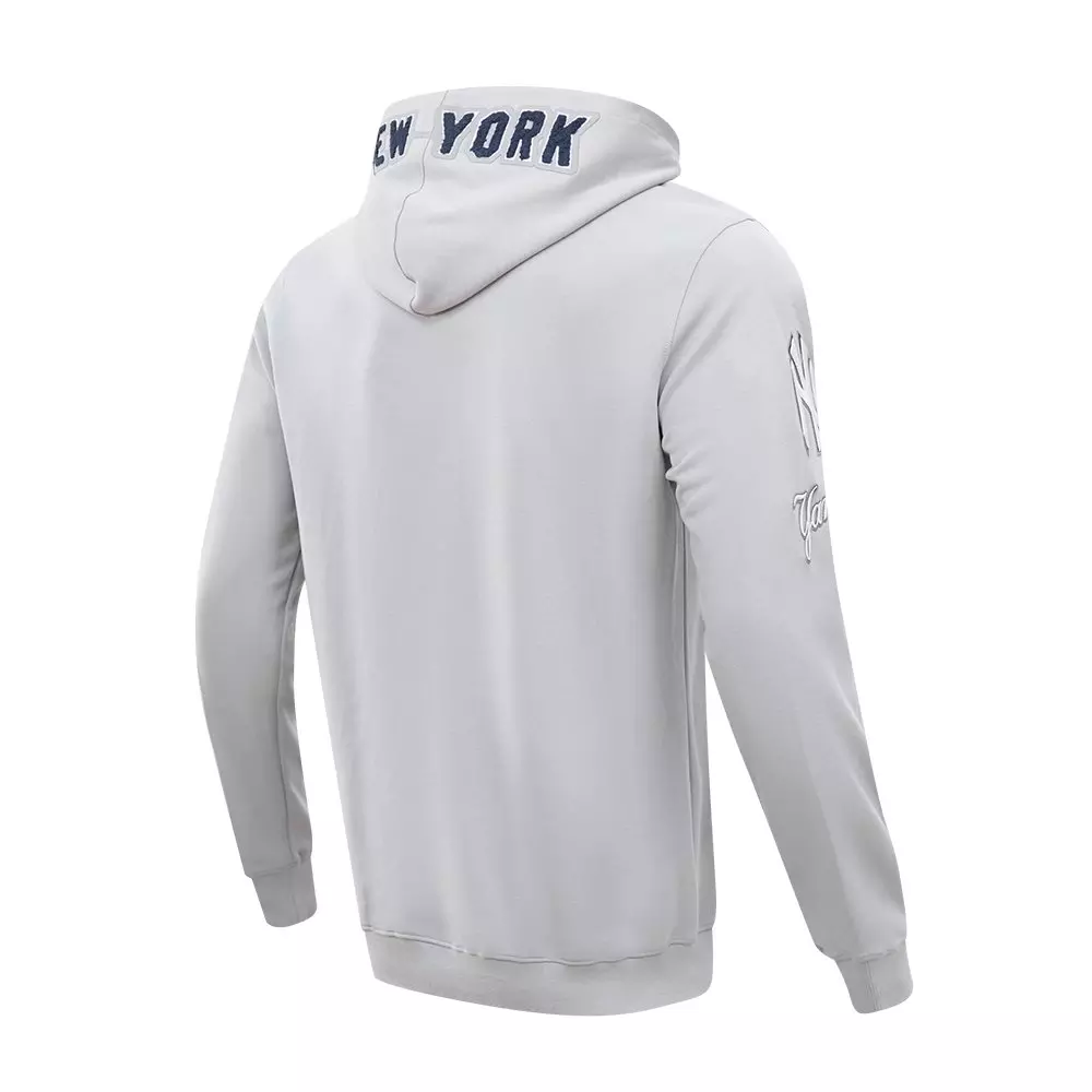Pro Standard Men's MLB New York Yankees Chenille Pullover Hoodie - GREY