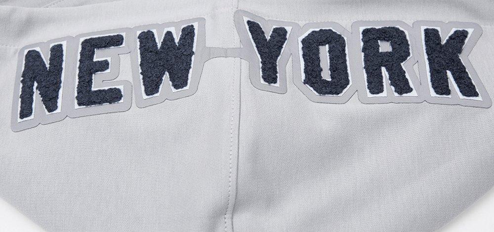 Pro Standard Men's MLB New York Yankees Chenille Pullover Hoodie - GREY Thumbnail View 5