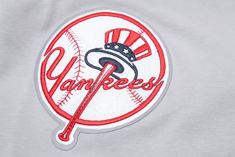 Pro Standard Men's MLB New York Yankees Chenille Pullover Hoodie - GREY Thumbnail View 8