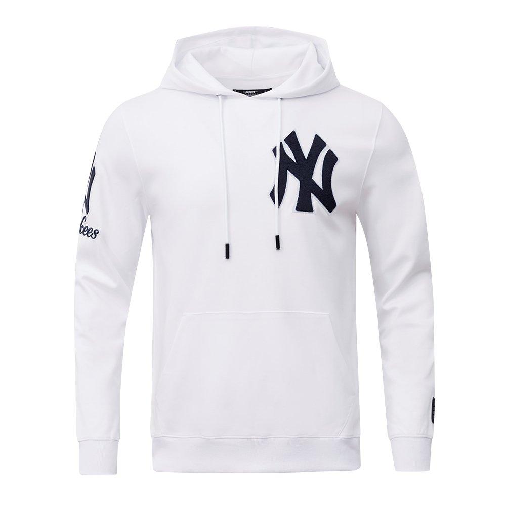 Pro Standard Men's MLB New York Yankees Chenille Pullover Hoodie - WHITE Thumbnail View 1