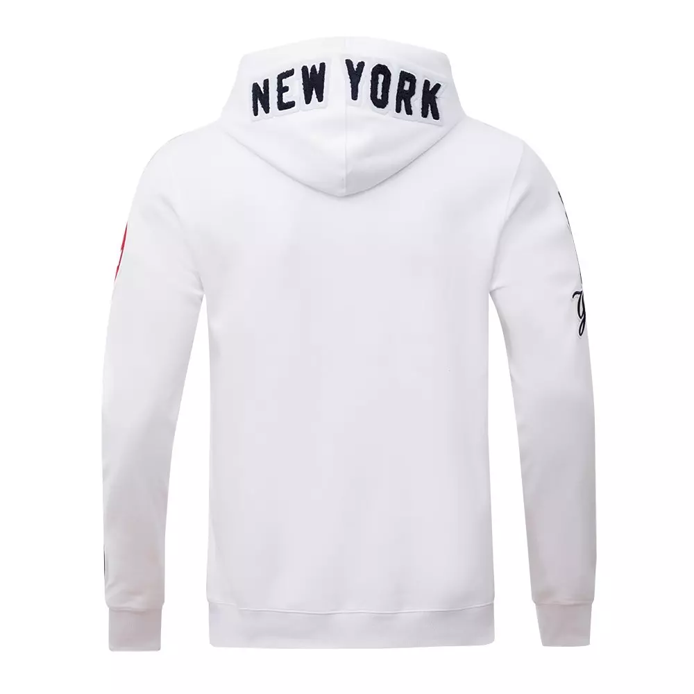 Pro Standard Men's MLB New York Yankees Chenille Pullover Hoodie - WHITE