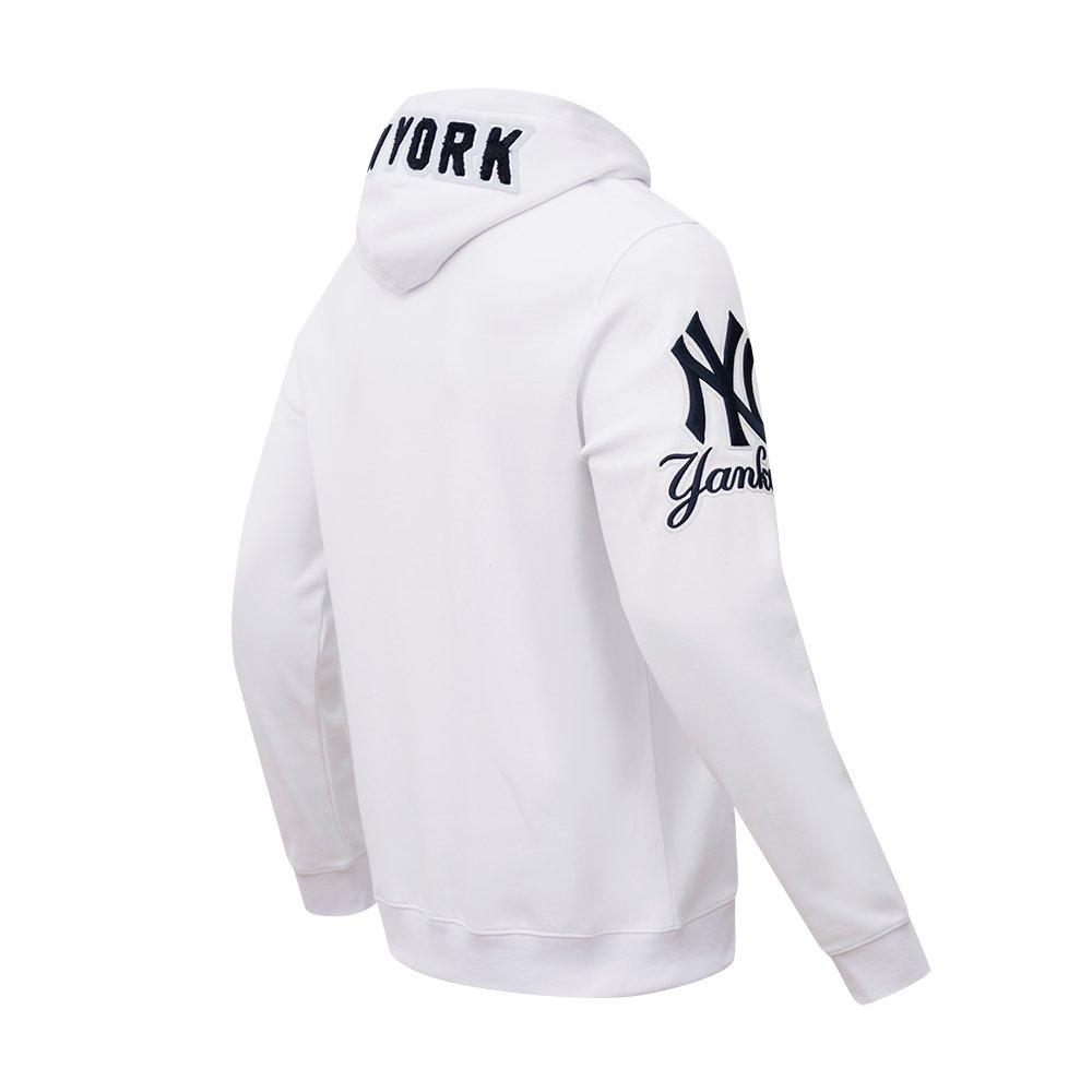 Pro Standard Men's MLB New York Yankees Chenille Pullover Hoodie - WHITE Thumbnail View 4