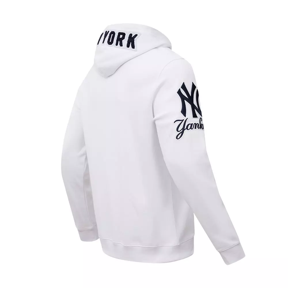 Pro Standard Men's MLB New York Yankees Chenille Pullover Hoodie - WHITE