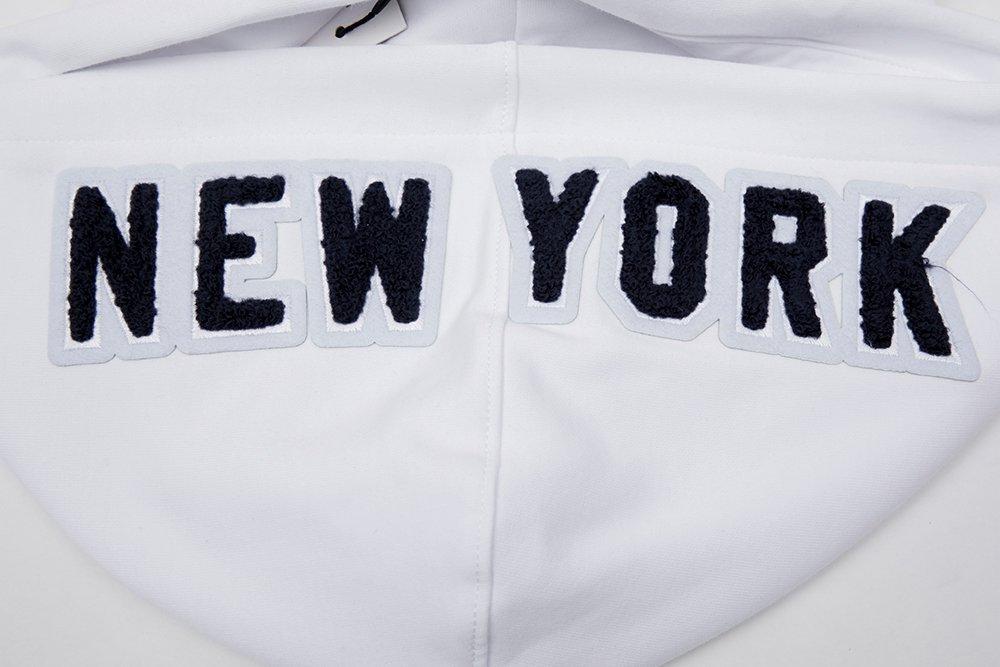 Pro Standard Men's MLB New York Yankees Chenille Pullover Hoodie - WHITE Thumbnail View 5