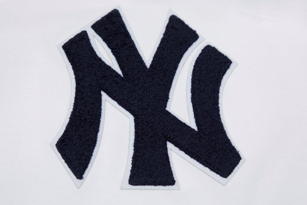 Pro Standard Men's MLB New York Yankees Chenille Pullover Hoodie - WHITE Thumbnail View 7