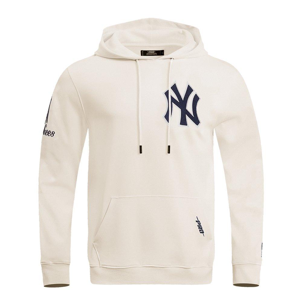Pro Standard Men's MLB New York Yankees Chenille Pullover Hoodie - CREAM Thumbnail View 1