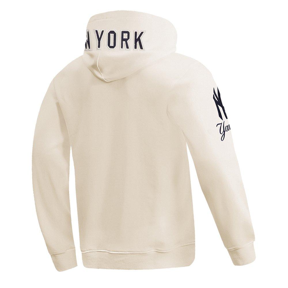 Pro Standard Men's MLB New York Yankees Chenille Pullover Hoodie - CREAM Thumbnail View 4