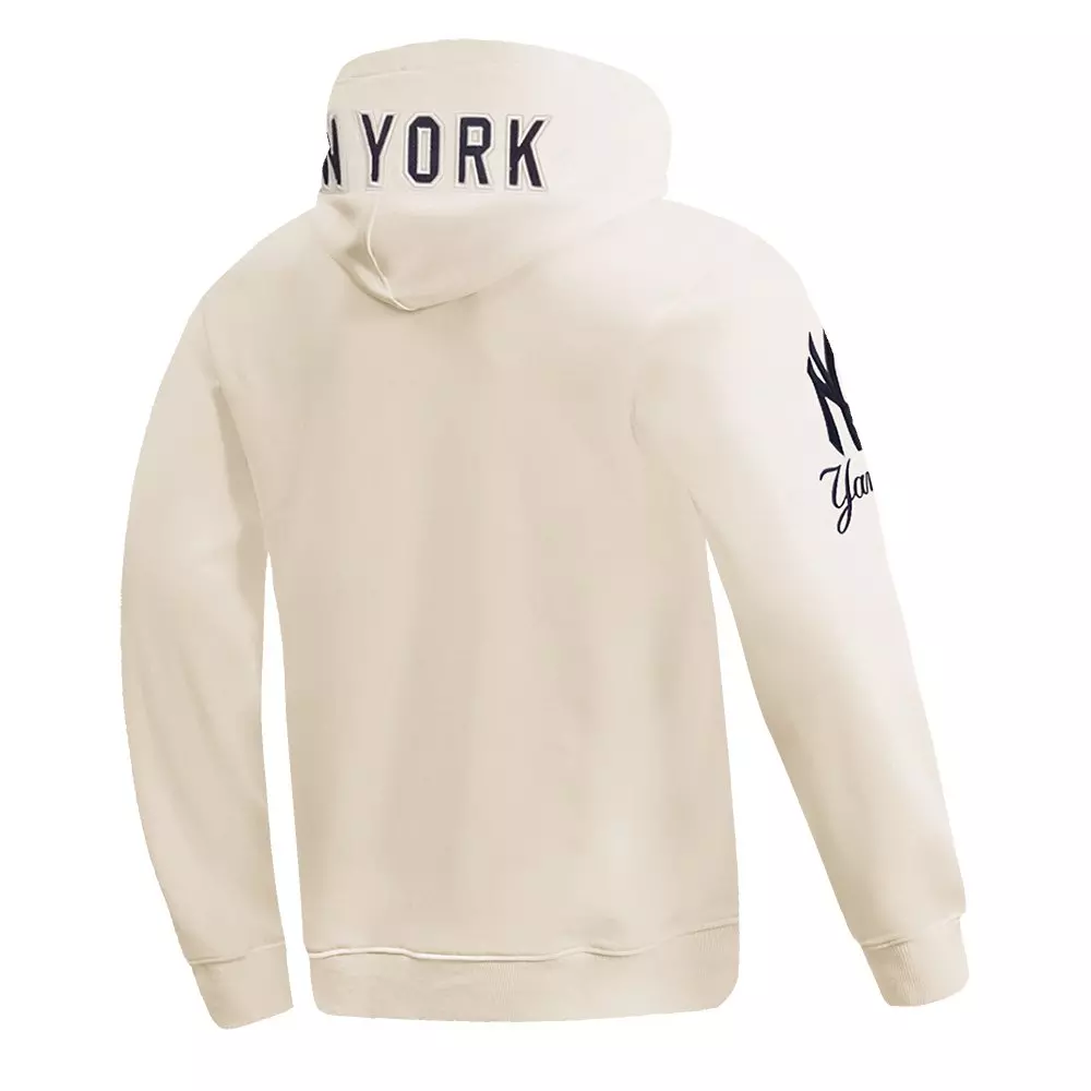 Pro Standard Men's MLB New York Yankees Chenille Pullover Hoodie - CREAM