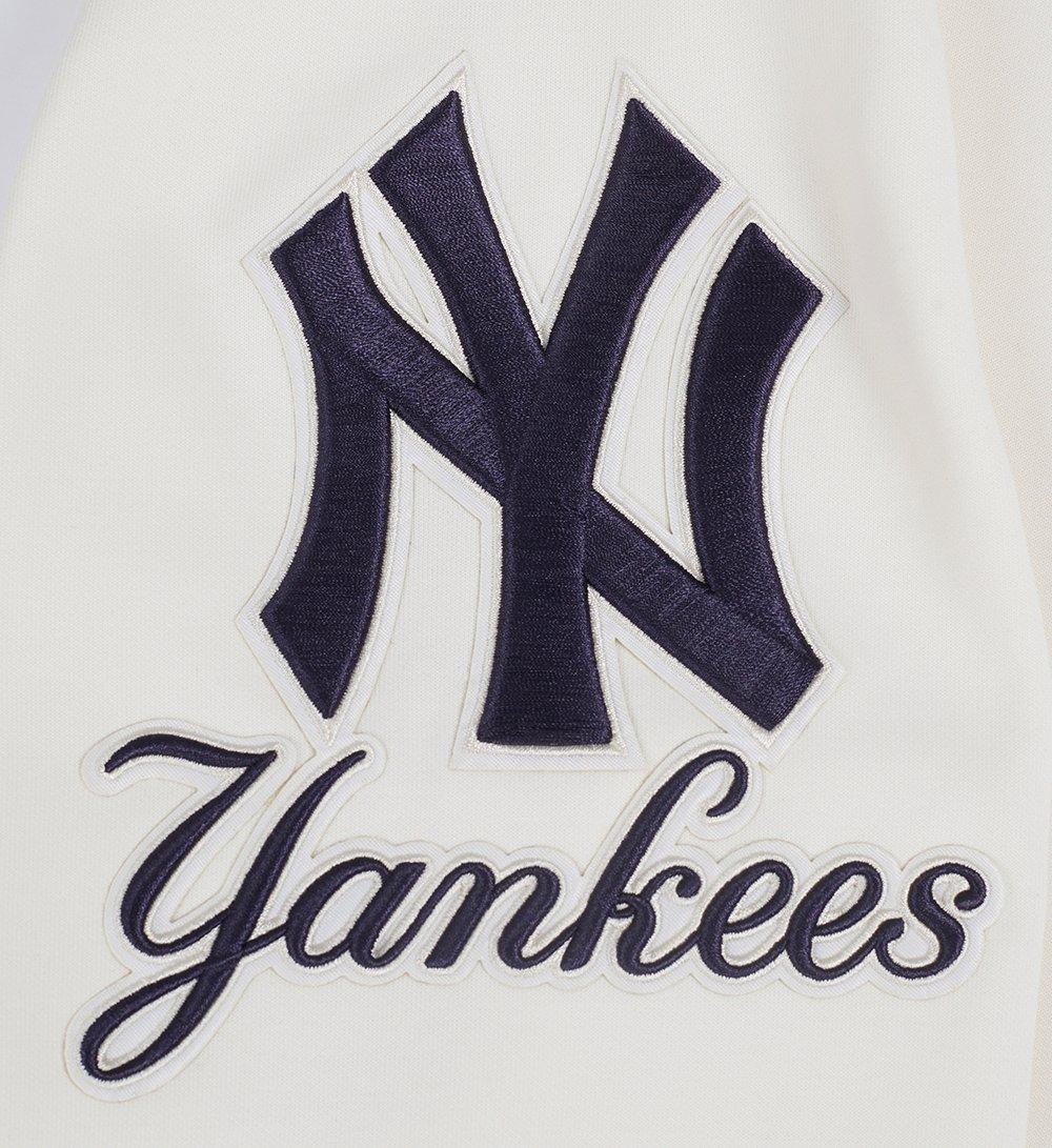 Pro Standard Men's MLB New York Yankees Chenille Pullover Hoodie - CREAM Thumbnail View 5