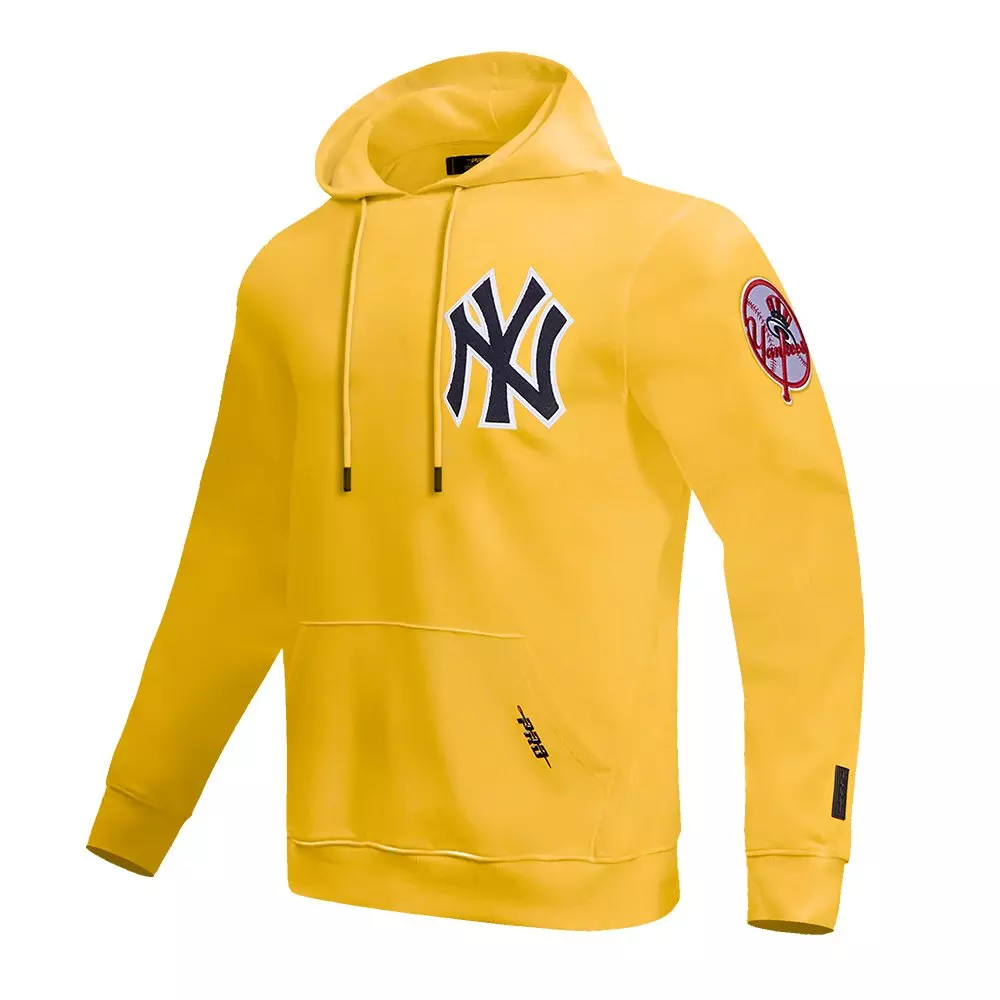 Pro Standard Men's MLB New York Yankees Chenille Pullover Hoodie - YELLOW