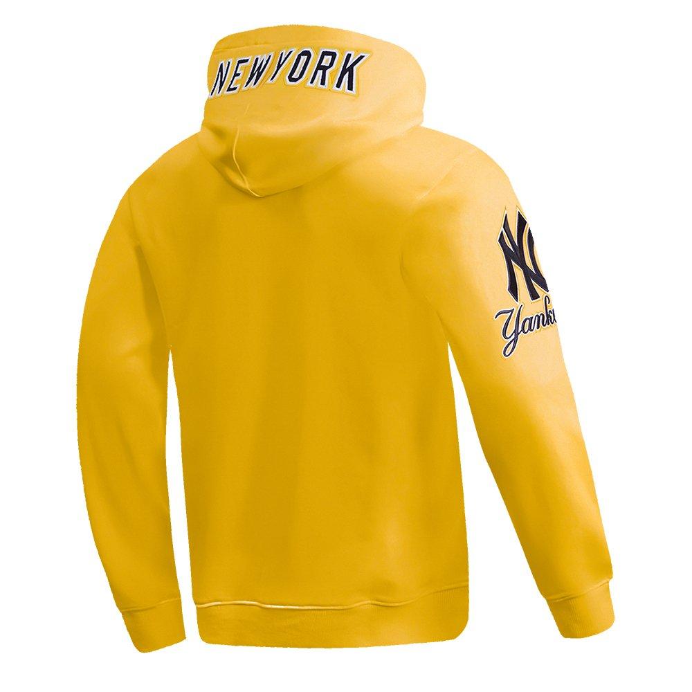Pro Standard Men's MLB New York Yankees Chenille Pullover Hoodie - YELLOW Thumbnail View 4