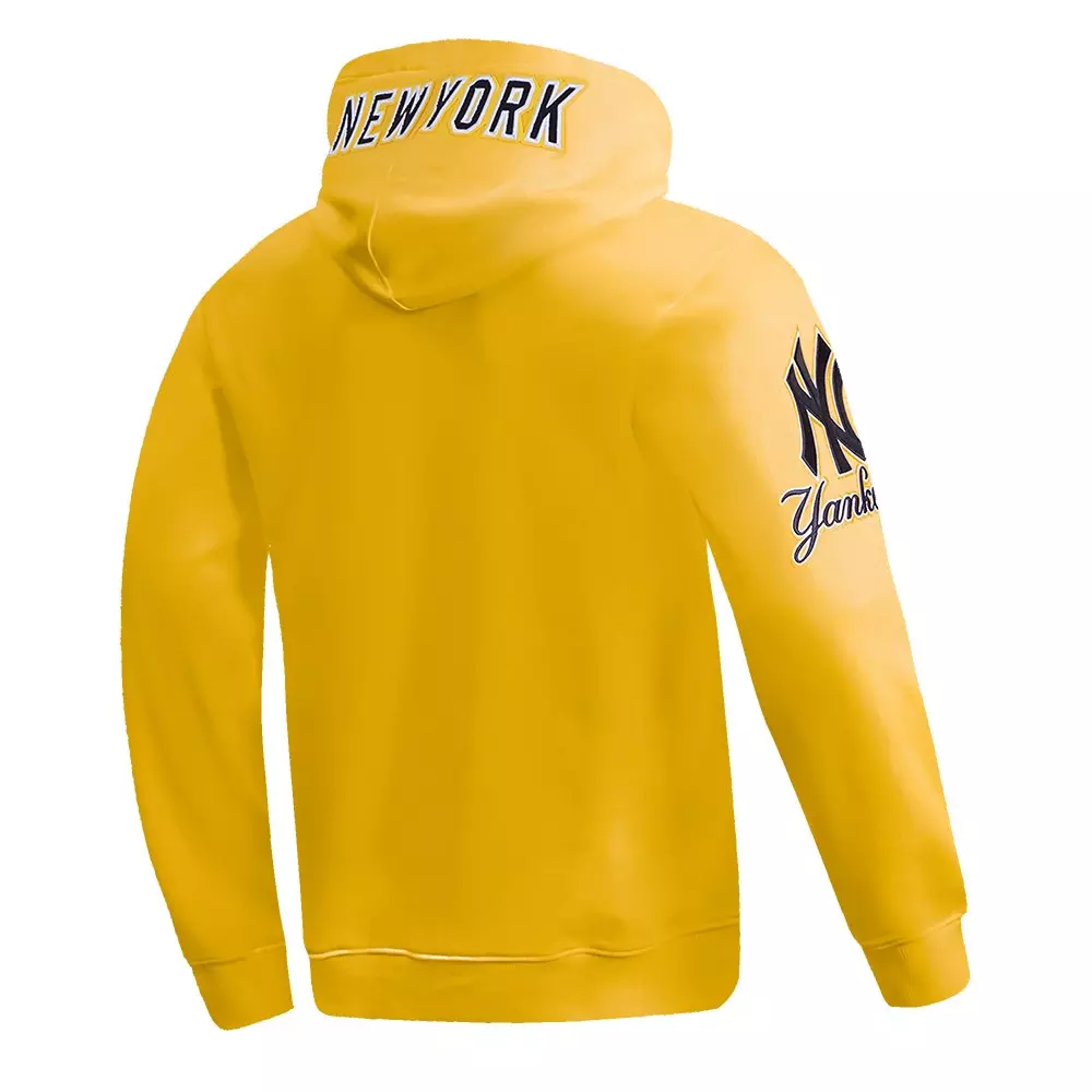 Pro Standard Men's MLB New York Yankees Chenille Pullover Hoodie - YELLOW