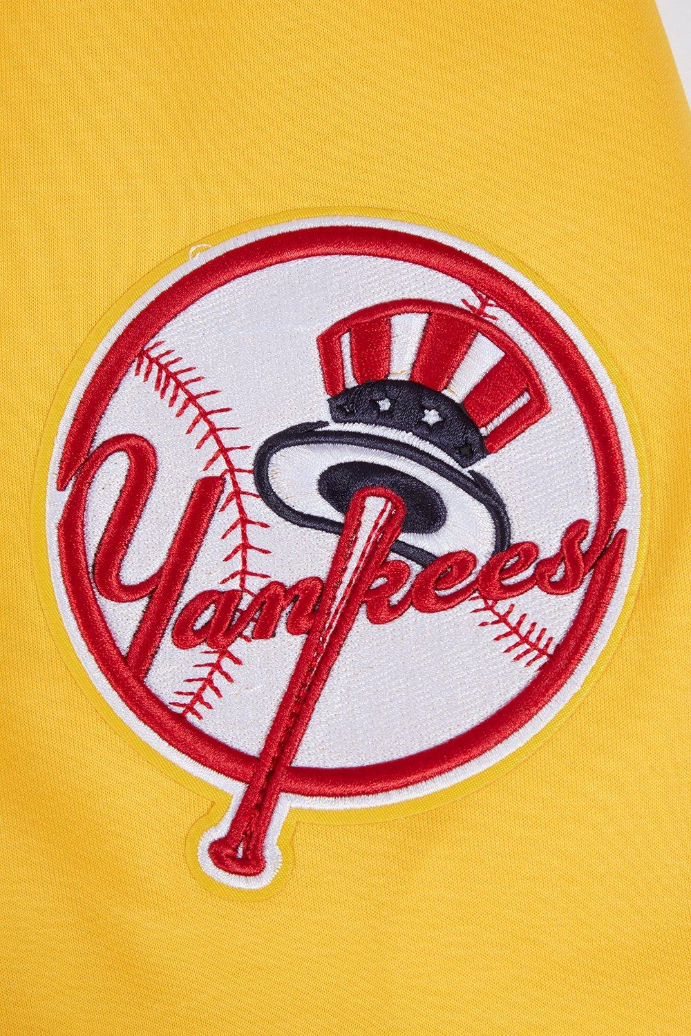 Pro Standard Men's MLB New York Yankees Chenille Pullover Hoodie - YELLOW Thumbnail View 6