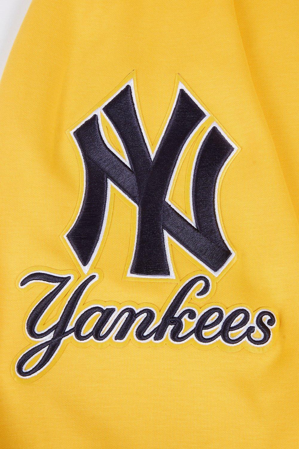 Pro Standard Men's MLB New York Yankees Chenille Pullover Hoodie - YELLOW Thumbnail View 7