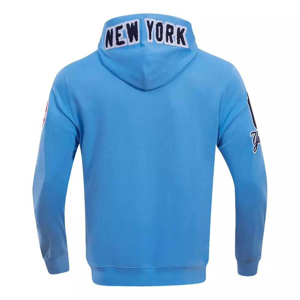 Pro Standard Men's MLB New York Yankees Chenille Pullover Hoodie - BLUE