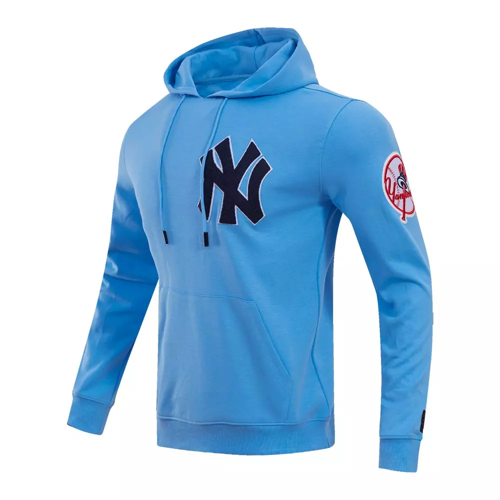 Pro Standard Men's MLB New York Yankees Chenille Pullover Hoodie - BLUE