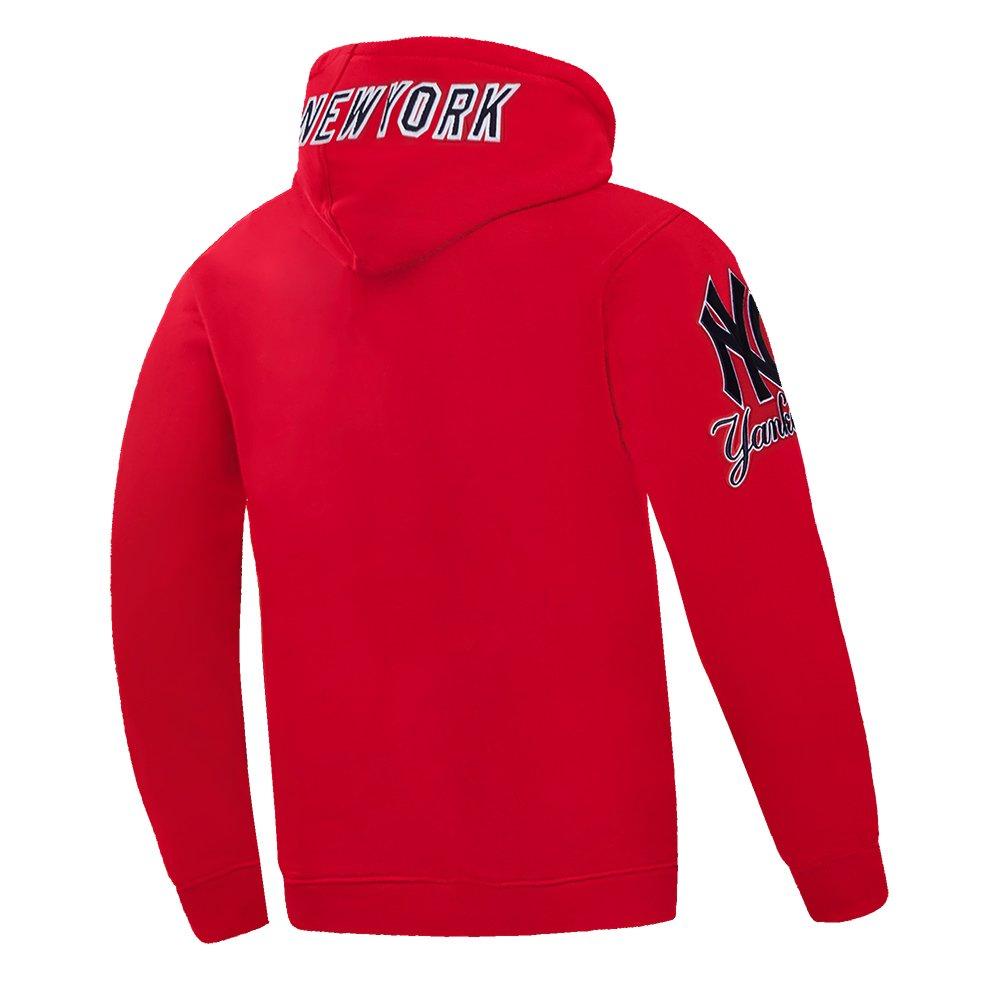Pro Standard Men's MLB New York Yankees Chenille Pullover Hoodie - RED Thumbnail View 4