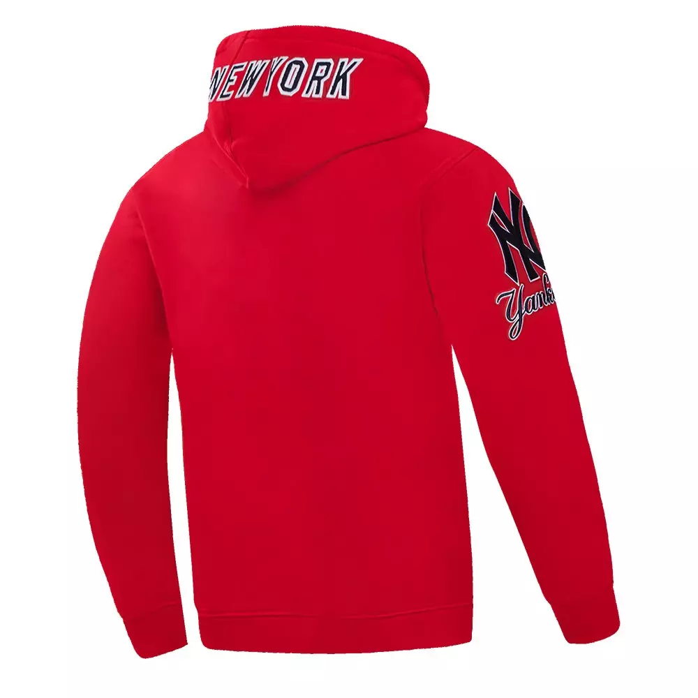 Pro Standard Men's MLB New York Yankees Chenille Pullover Hoodie - RED