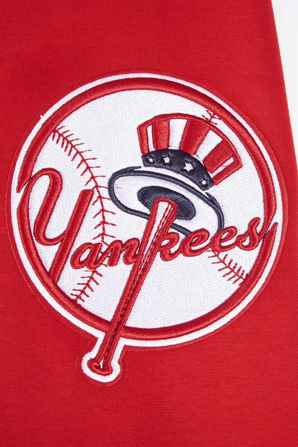 Pro Standard Men's MLB New York Yankees Chenille Pullover Hoodie - RED Thumbnail View 6